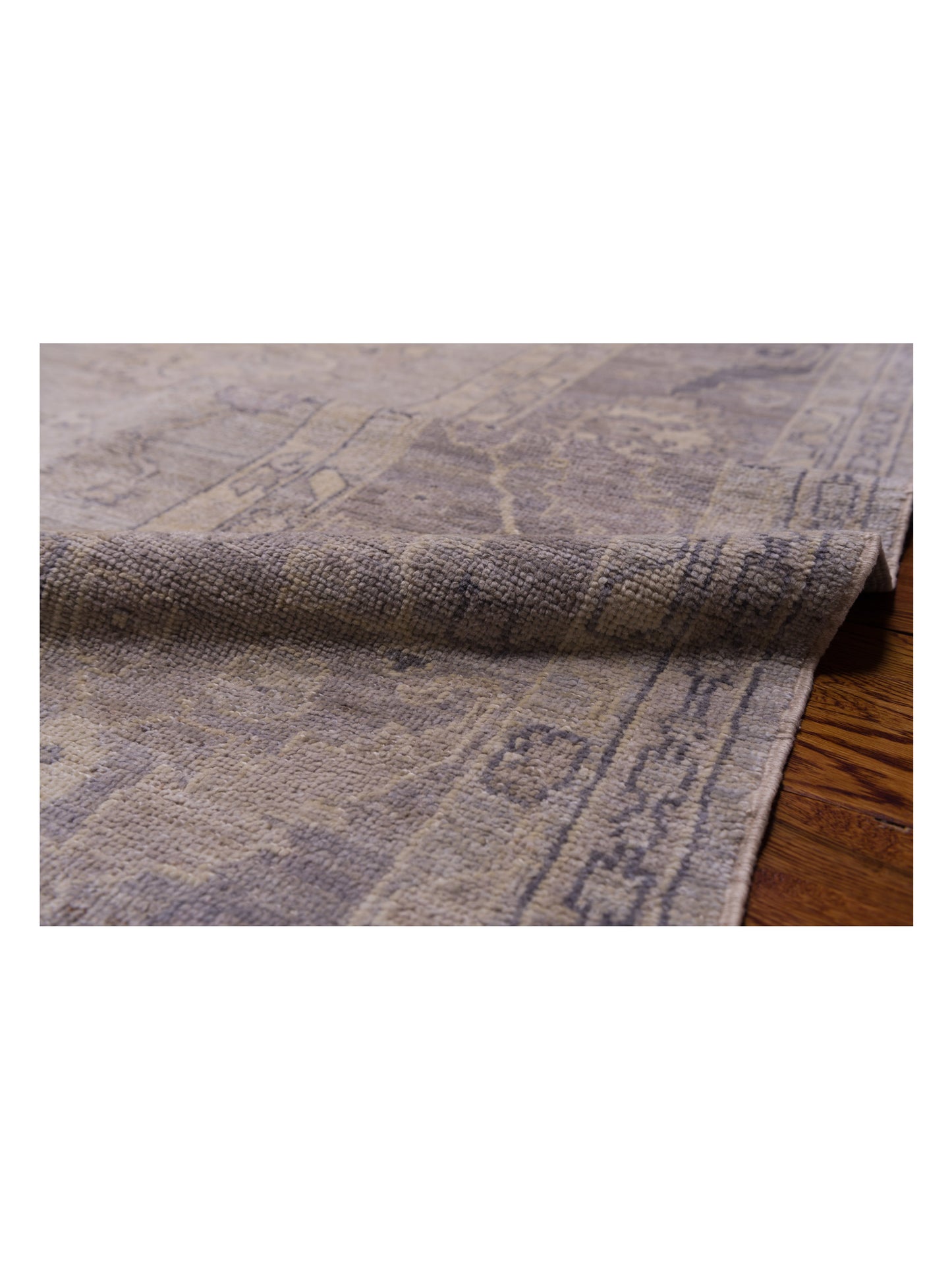 Angora Oushak 126254 Gray Gray 12.1x17.1 Hand Knotted Rug