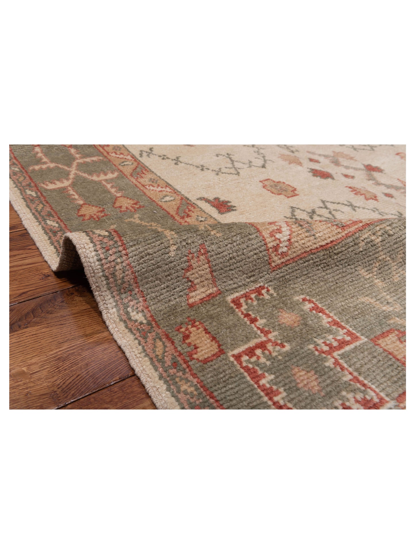 Anadol Oushak 147760 Ivory Green 5.7x10.3 Hand Knotted Rug