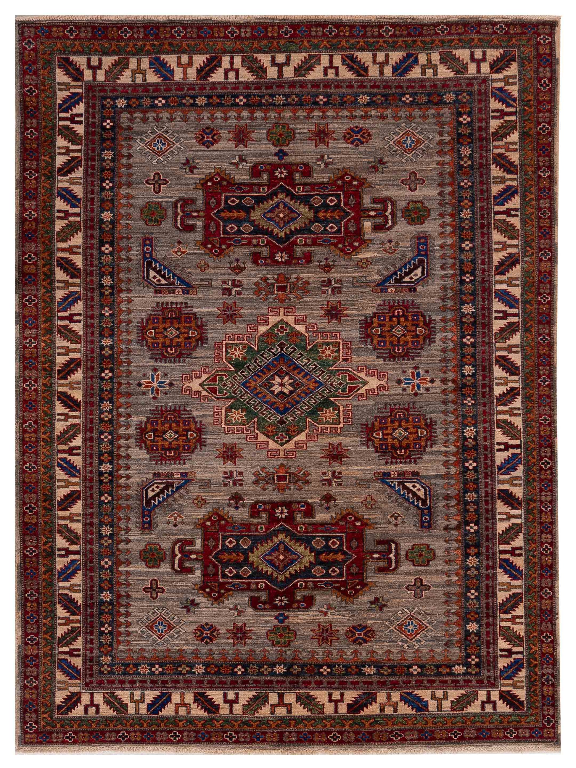 Nomad Super Kazak  Gray Ivory Geometric