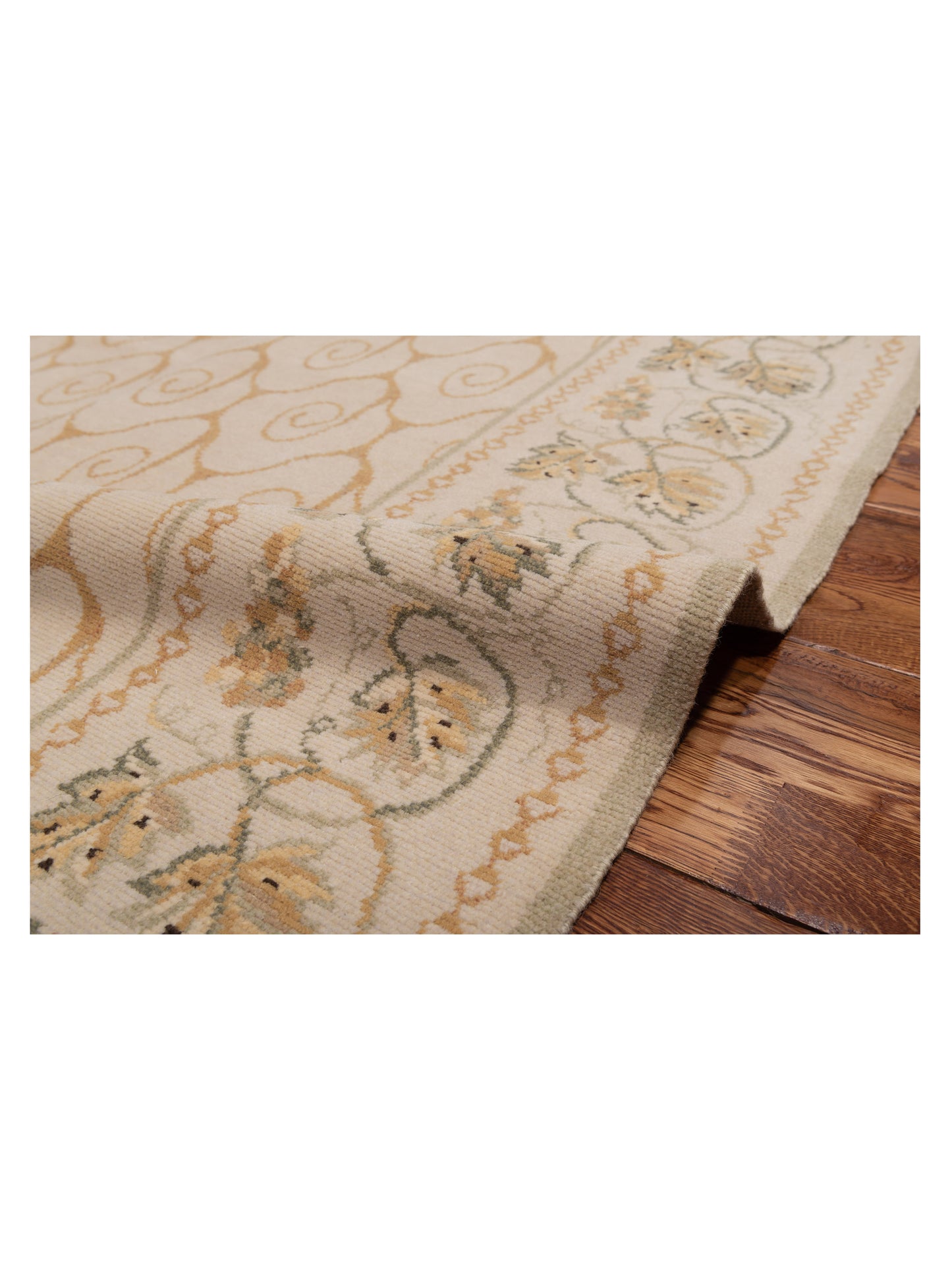 Bouquet 107515 Ivory Beige 8.1x9.10 Hand Knotted Rug