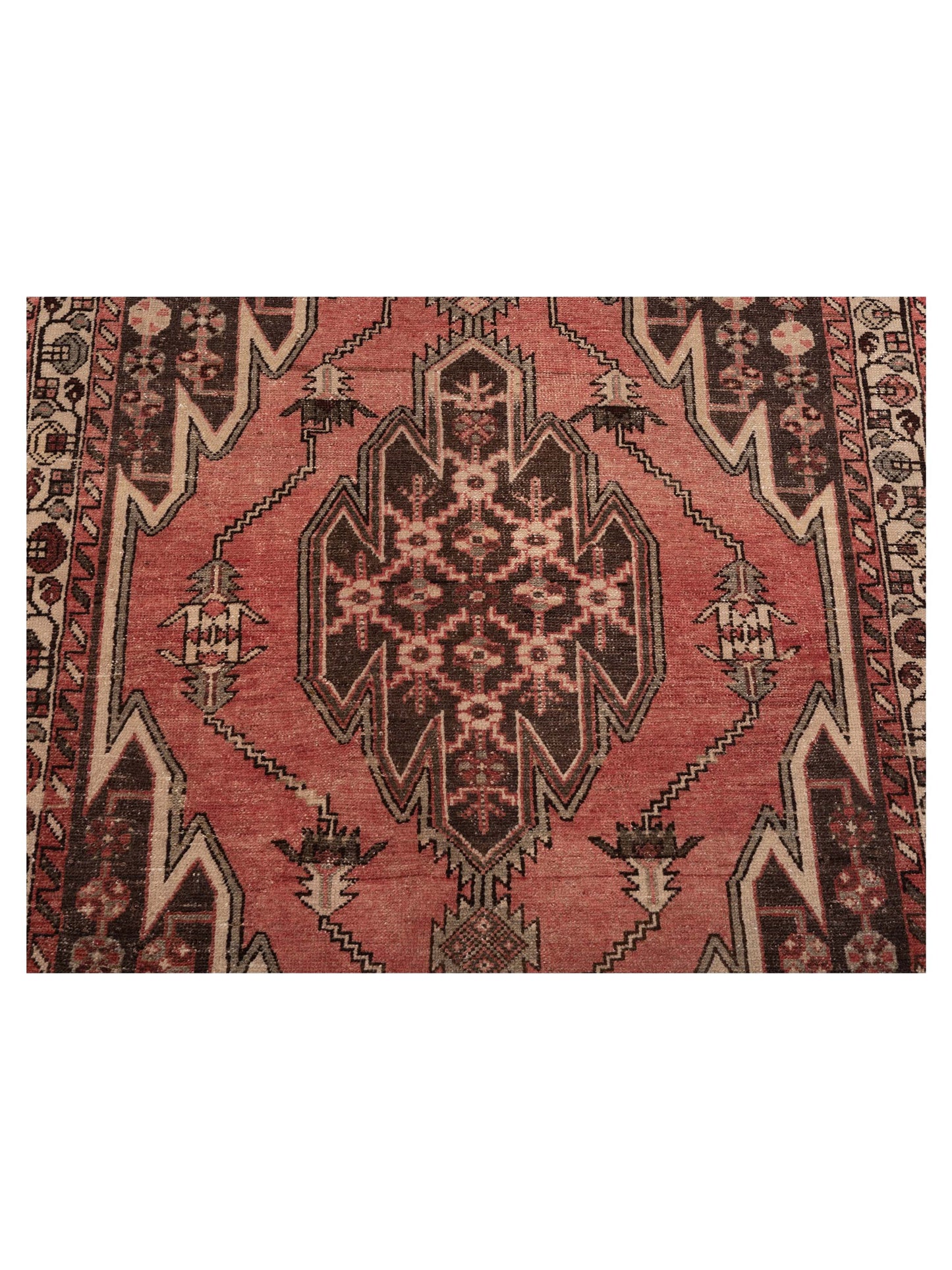 Persian 147647 Pink Brown 43x10.1 Hand Knotted Rug
