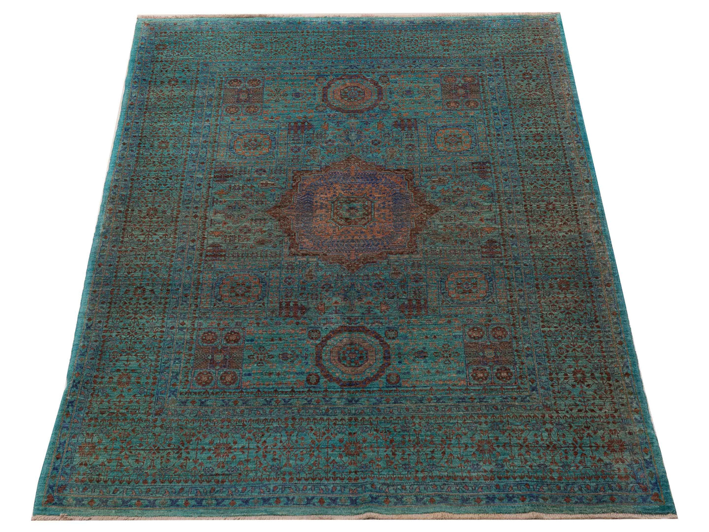 Artisan Mamluk 155302 Blue Blue 5x7.2 Hand Knotted Rug