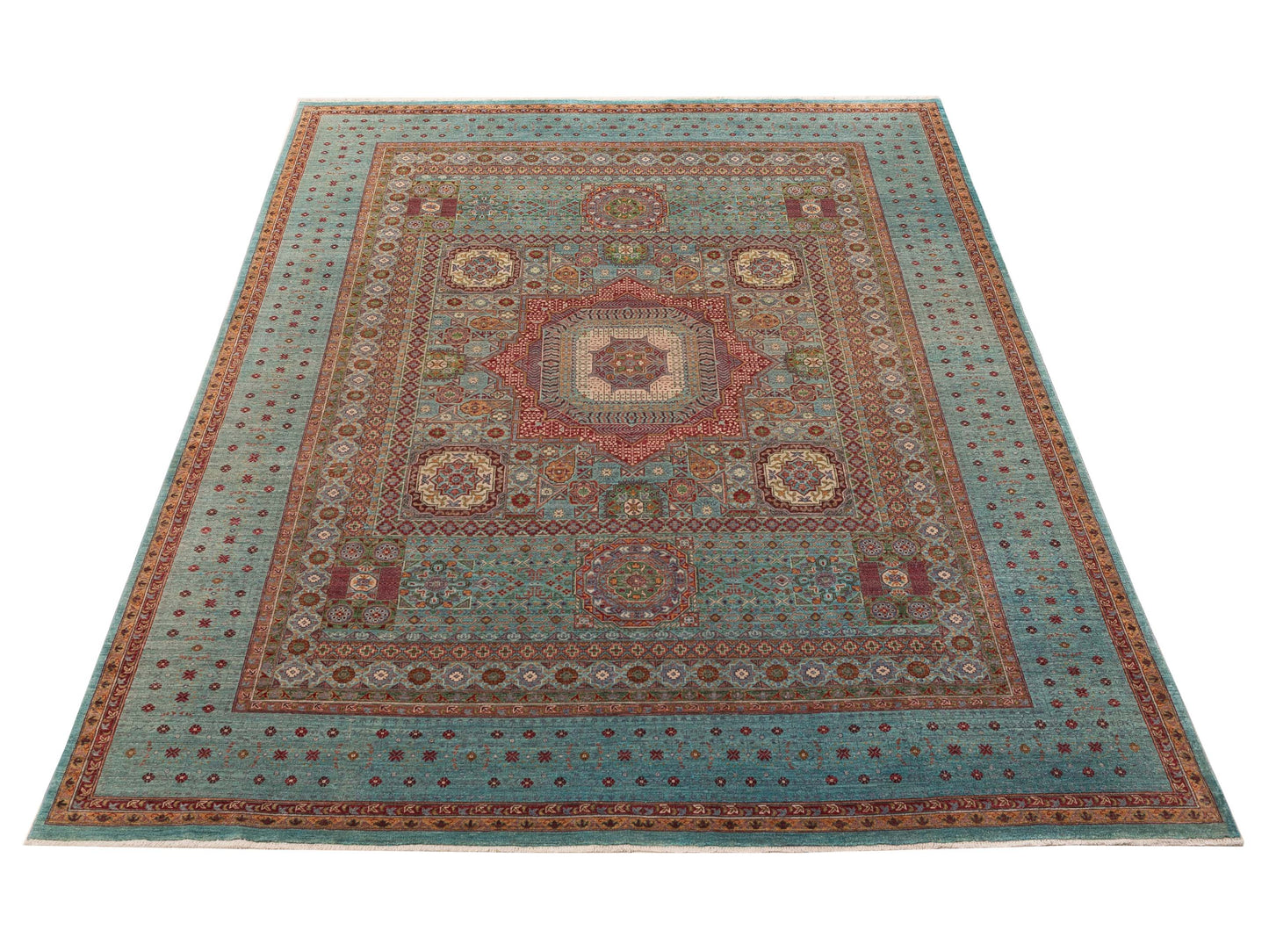 Artisan Mamluk 154733 Blue Blue 8.9x11.8 Hand Knotted Rug