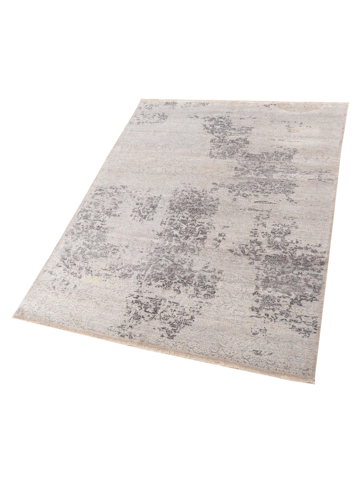 Tibetino 128076 Silver Gray 7.9x9.9 Hand Knotted Rug