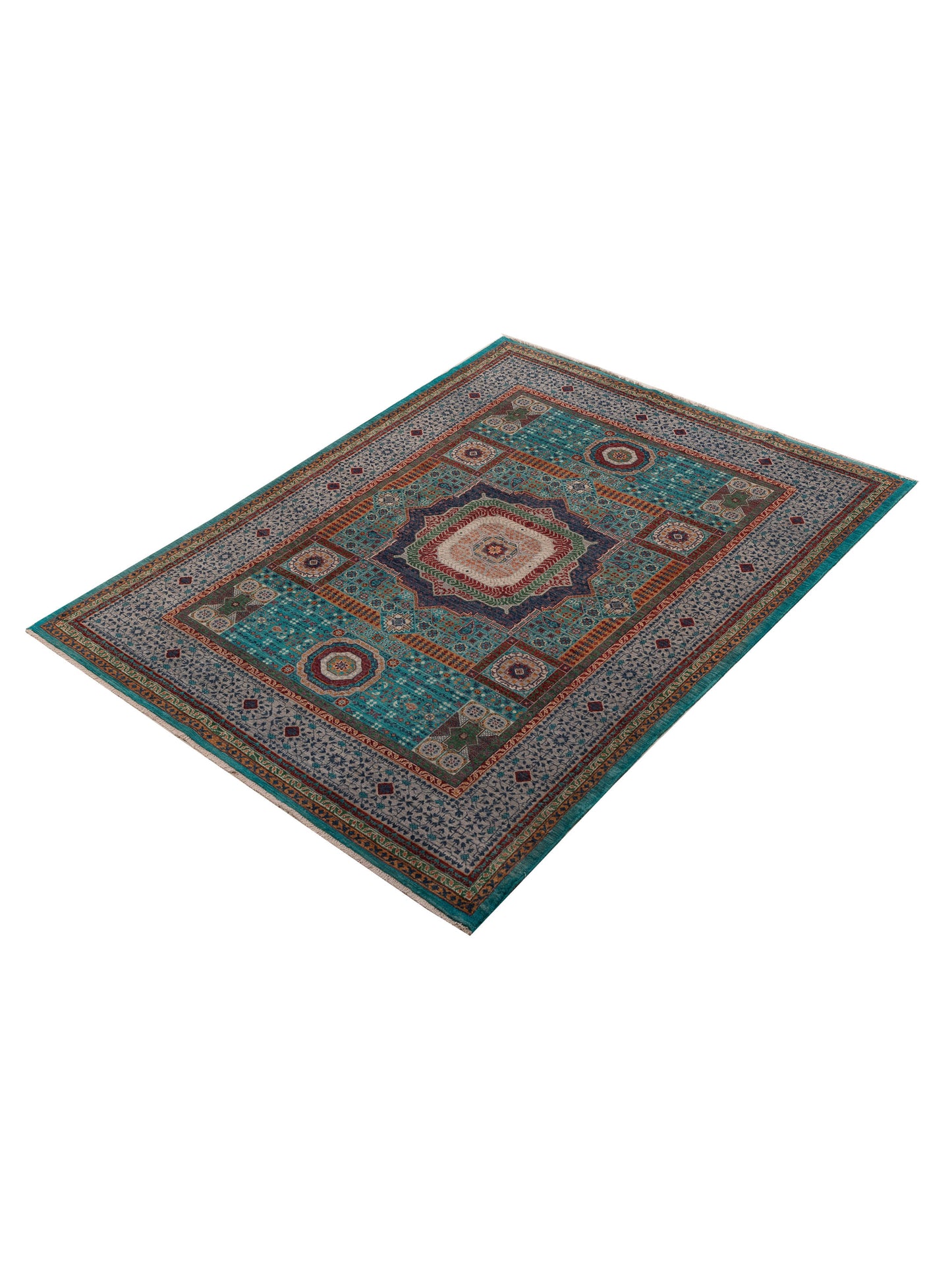Artisan Mamluk 154747 Blue Gray 5.10x7.7 Hand Knotted Rug
