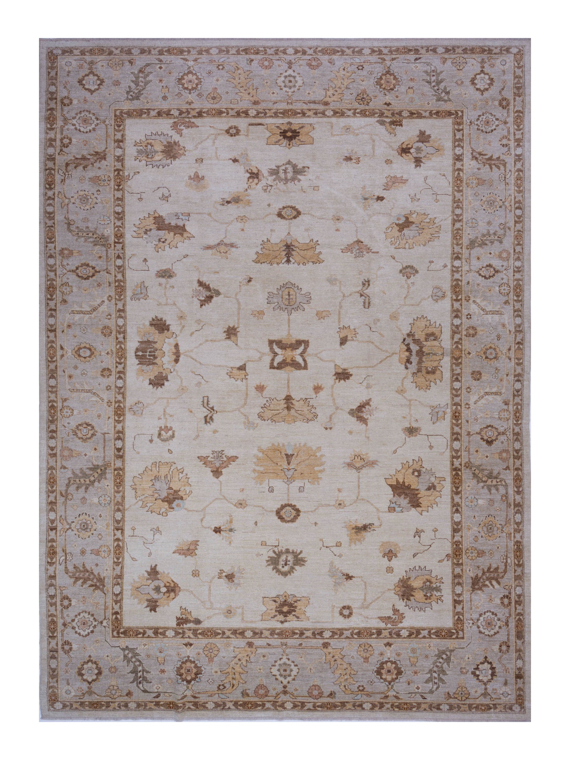 Anadol Angora Oushak  Ivory Silver Traditional