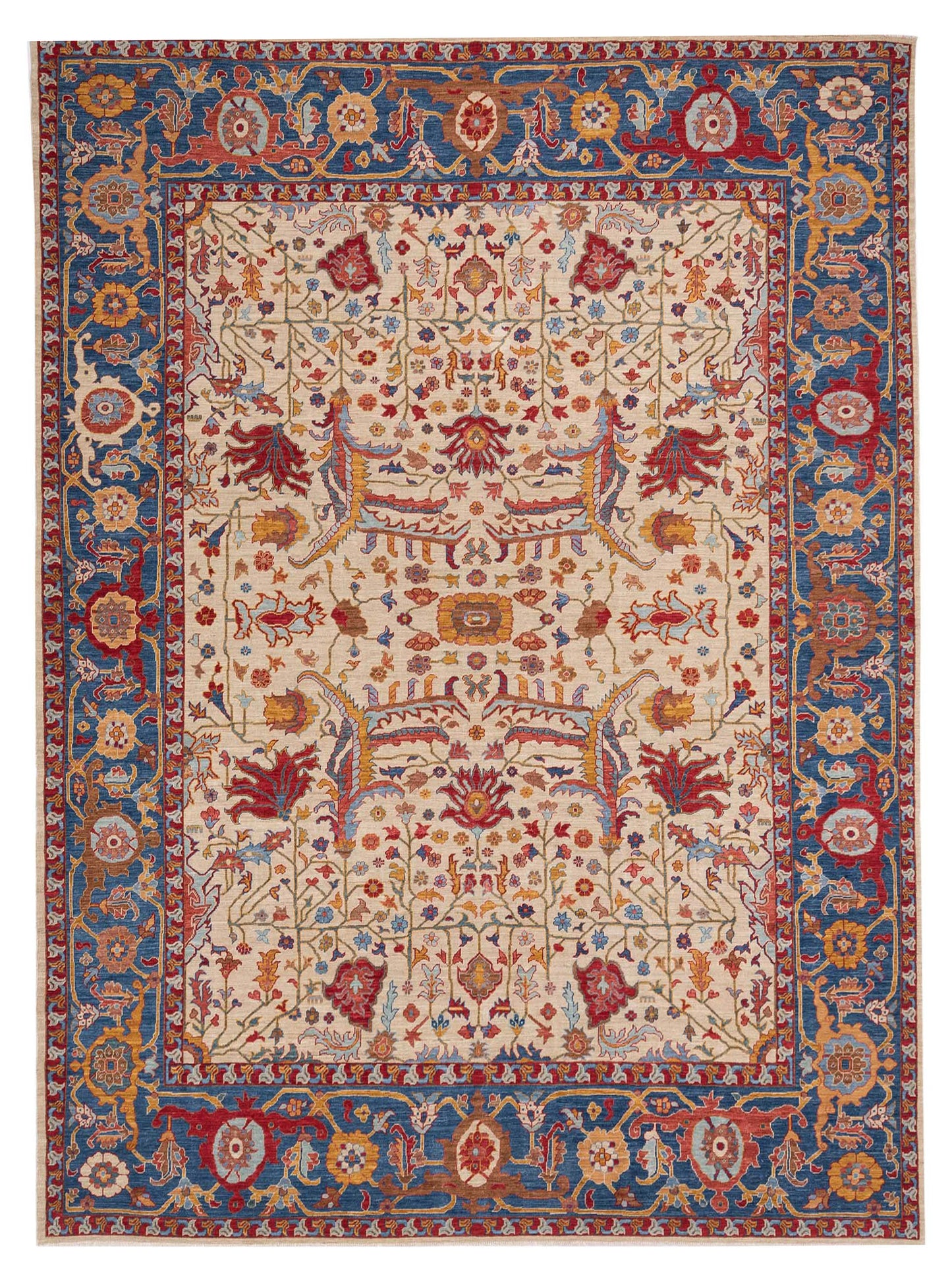 Pasha Antique Loom Fine  Ivory Navy Traditional
