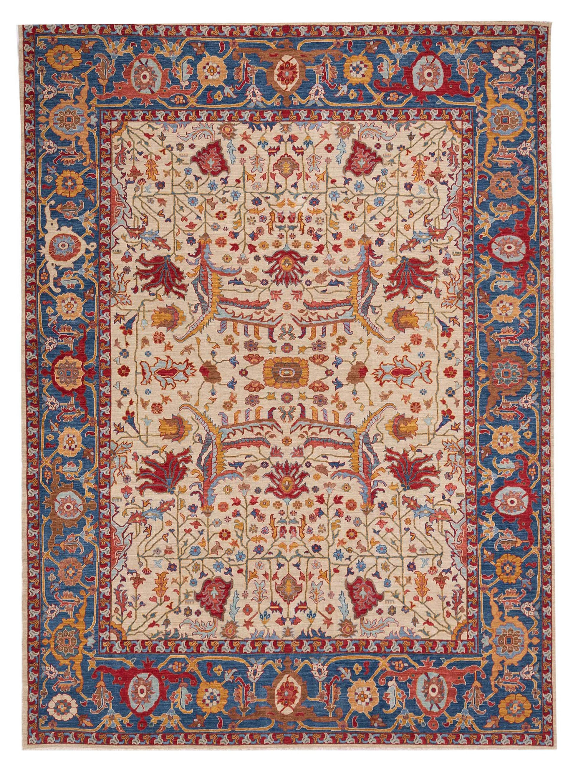 Pasha Antique Loom Fine  Ivory Navy Traditional