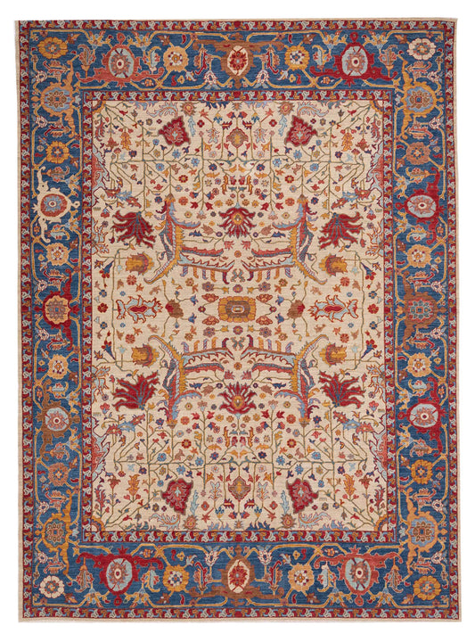 Pasha Antique Loom Fine  Ivory Navy Traditional