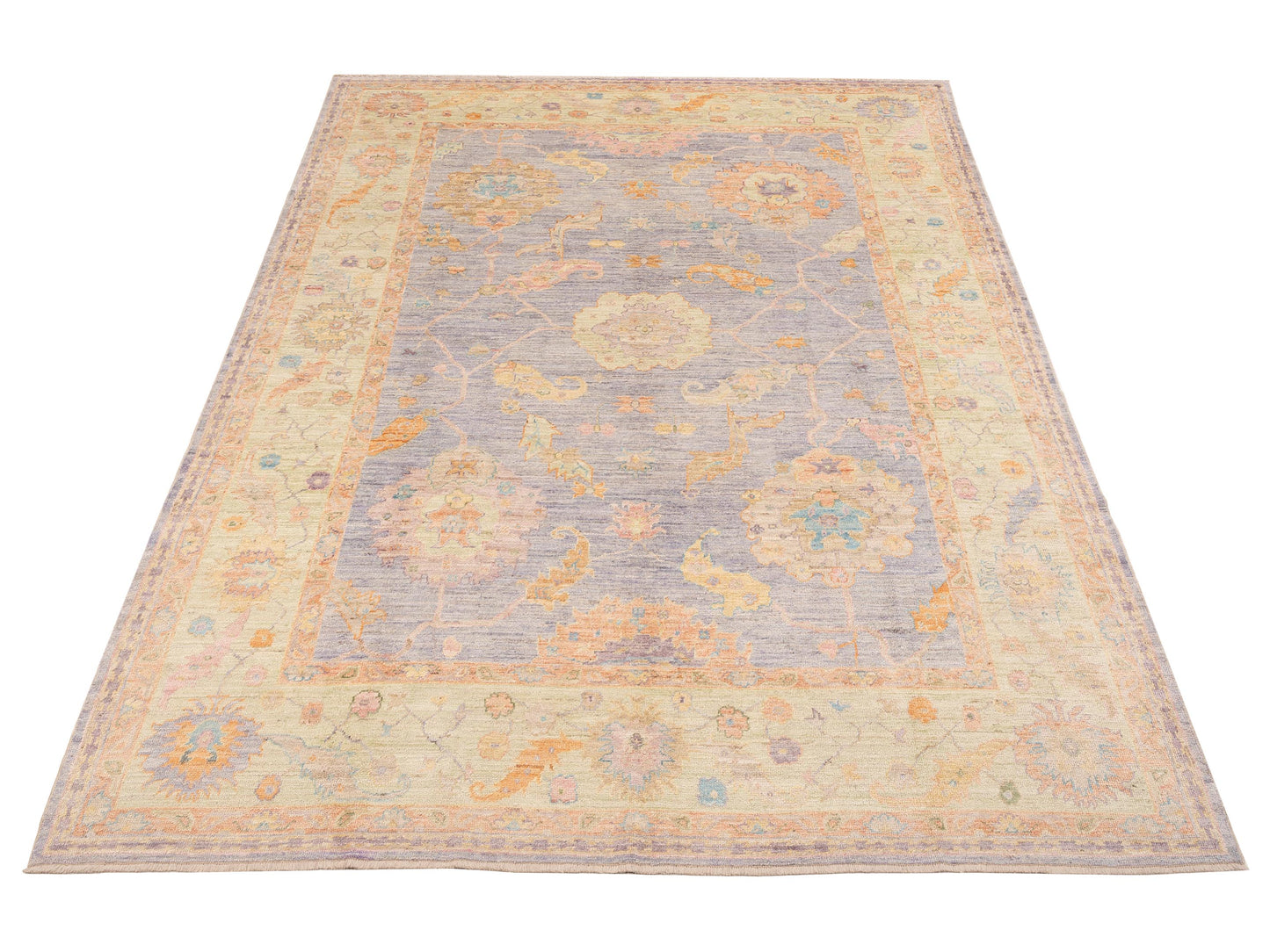 Angora Oushak 149716 Purple Green 10x13.2 Hand Knotted Rug