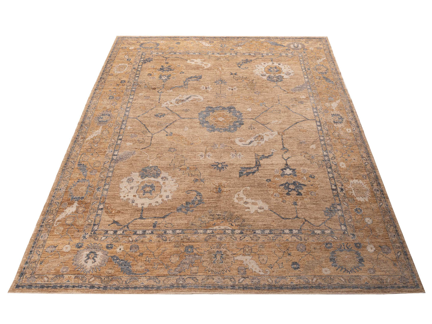 Angora Oushak 156112 Gold Gold 12x14.7 Hand Knotted Rug