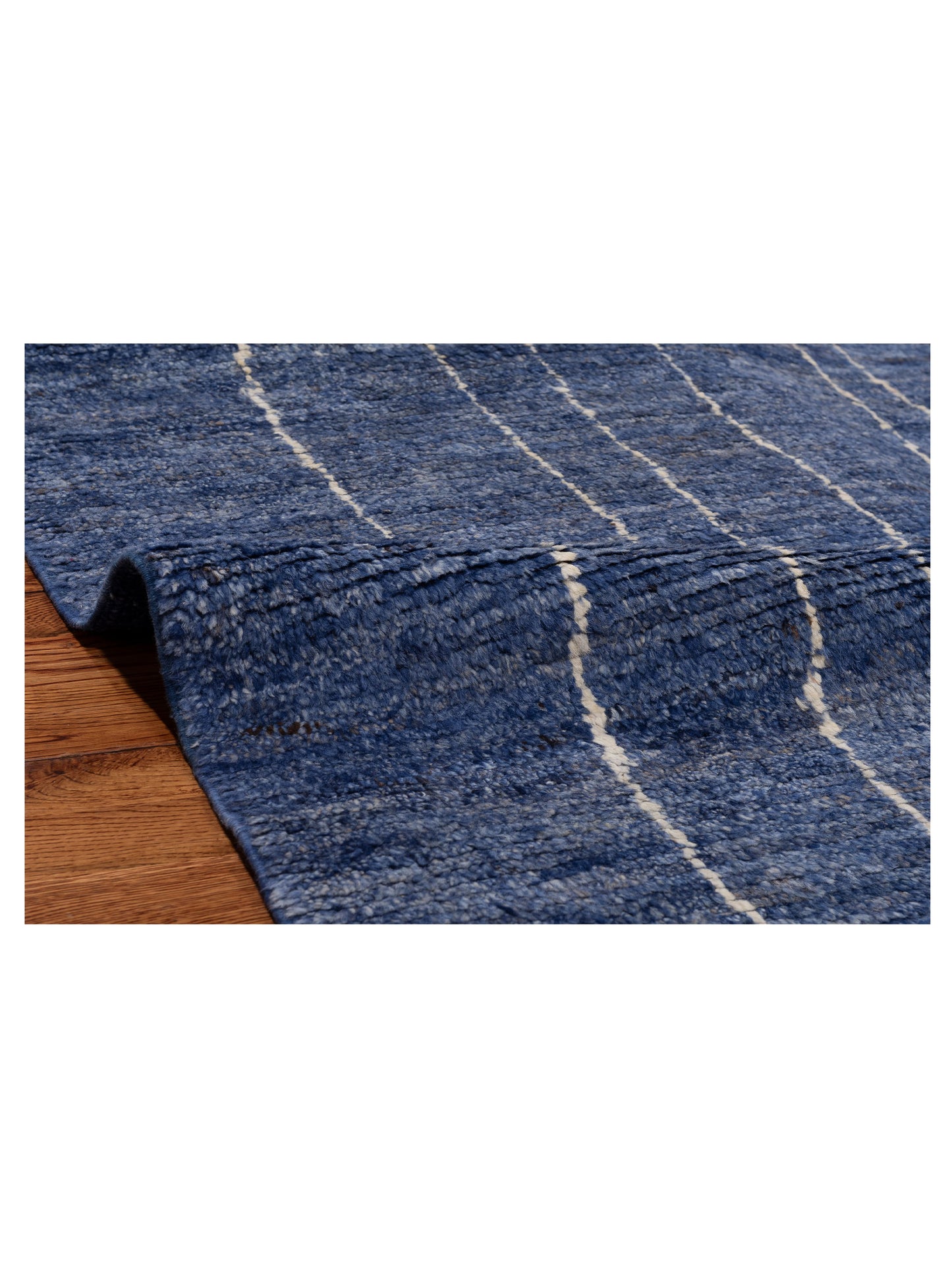 Berber Demre Dark Blue Ivory 9.4x11.3 Hand Knotted Rug