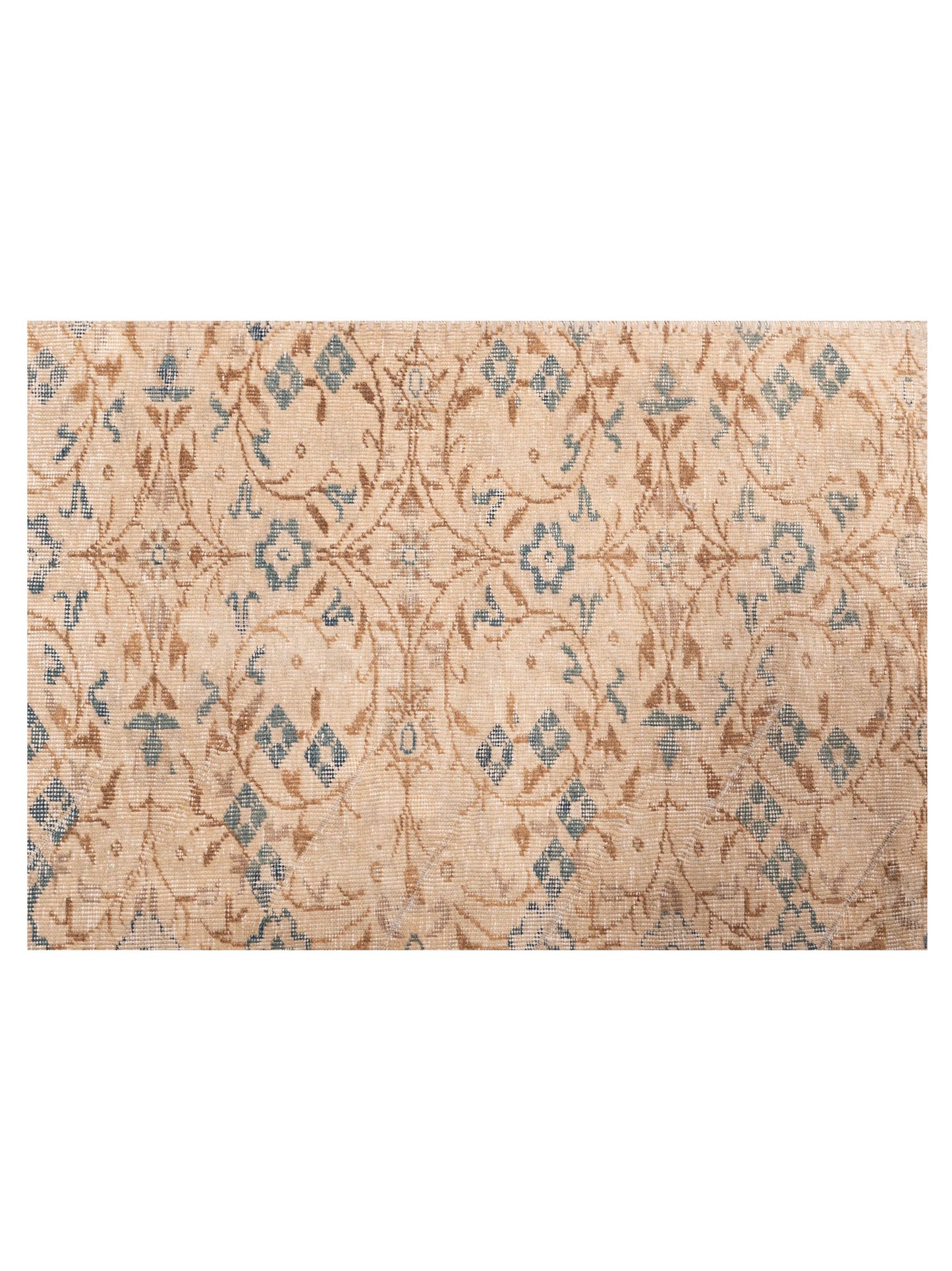 Turkish Vestige Patchwork 147814 Beige Beige 9x12 Hand Knotted Rug