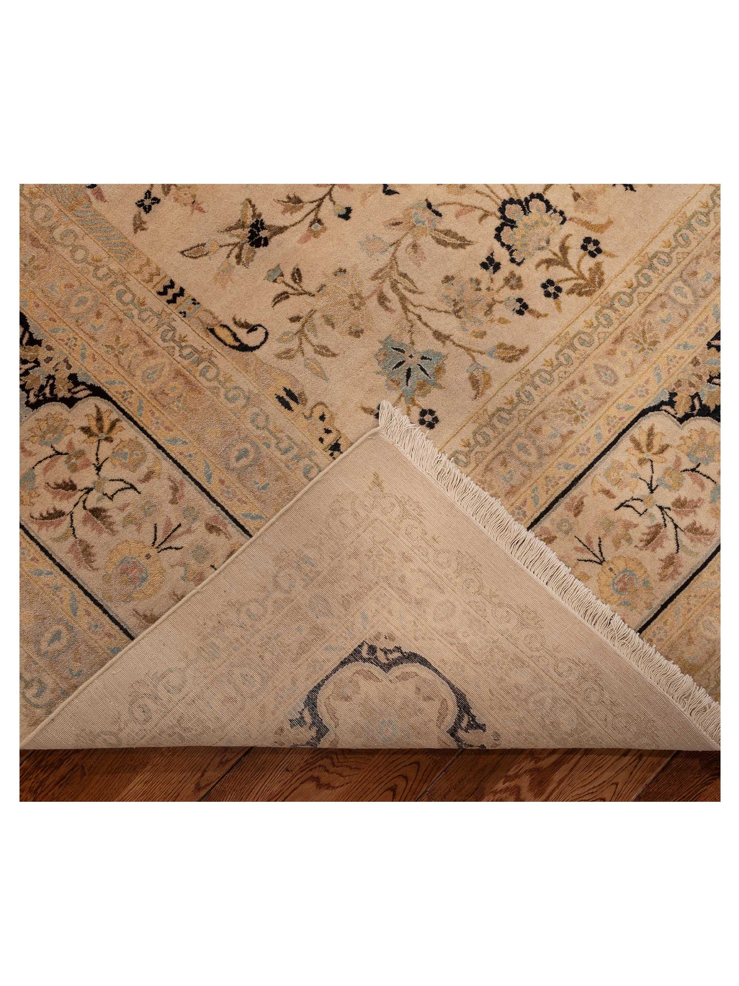 Haji Jalili 111375 Ivory Black 10.1x14 Hand Knotted Rug