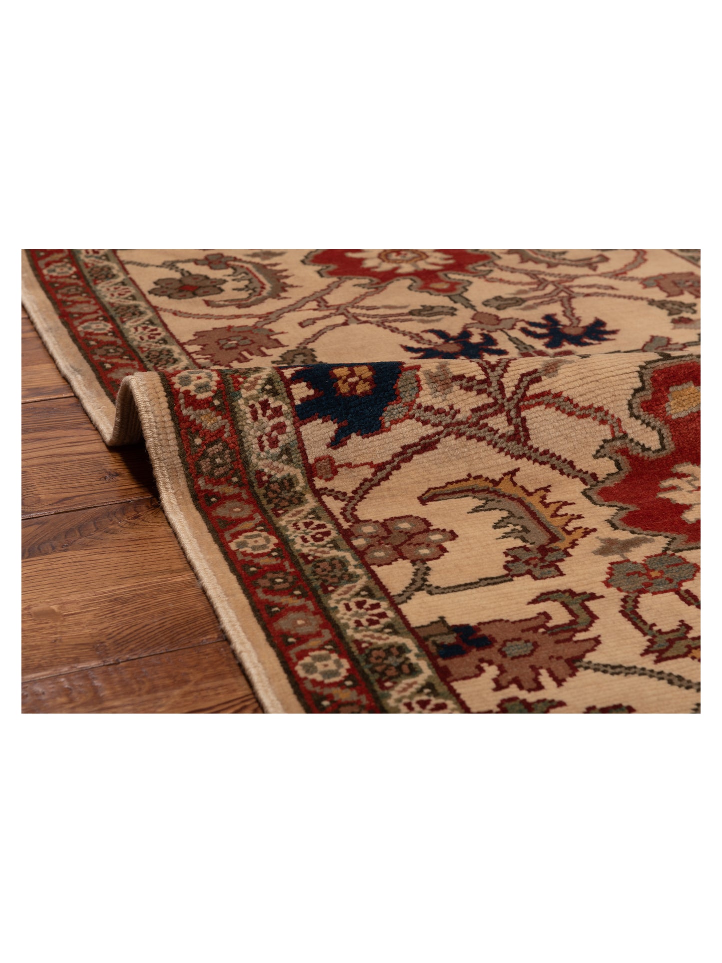 Antique Loom 147452 Ivory Red 2.9x8 Hand Knotted Rug