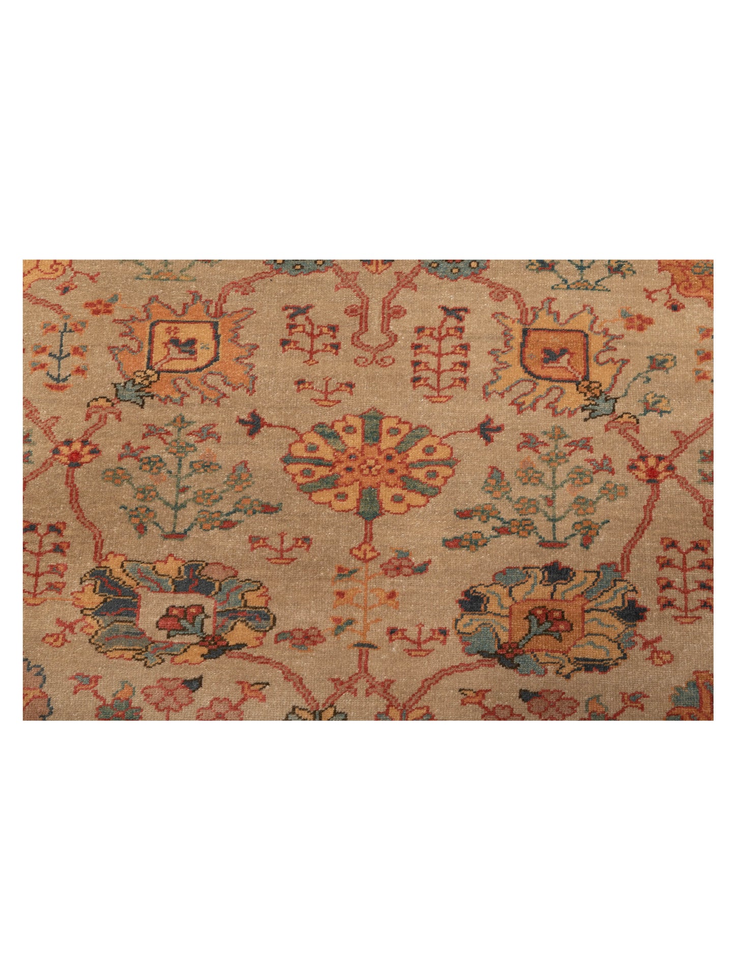 Antique Loom 108025 Beige Pink 12.5x18 Hand Knotted Rug