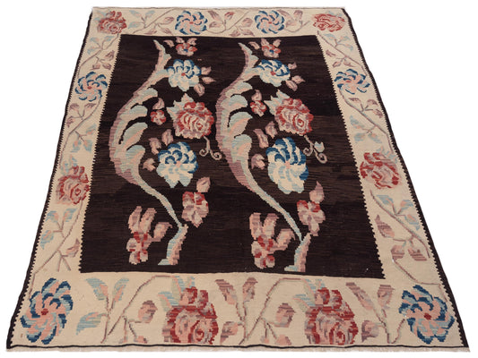 Pasha Old Basserabian Kilim  Black Ivory Traditional