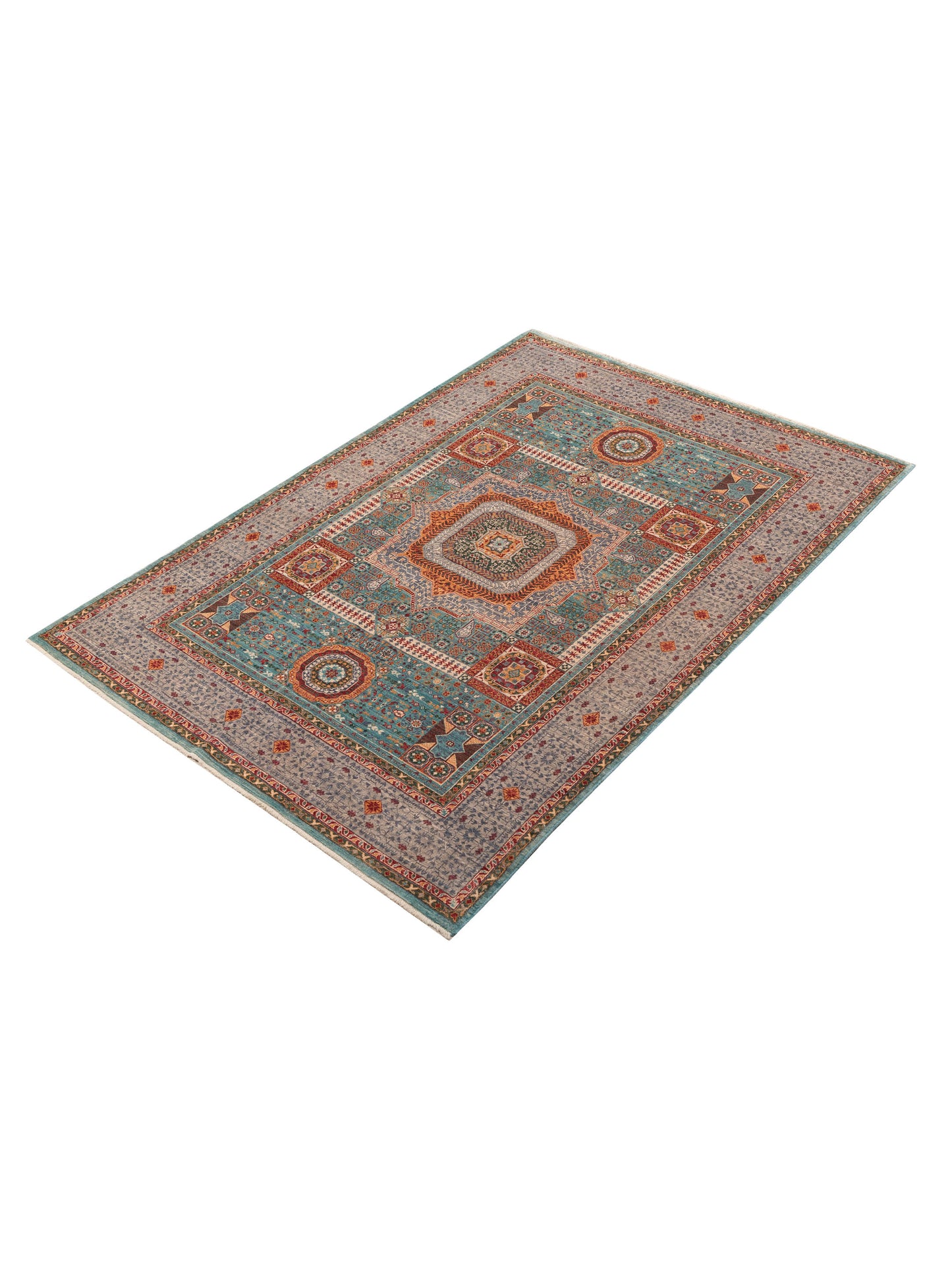 Artisan Mamluk 154652 Blue Gray 5.9x8.3 Hand Knotted Rug