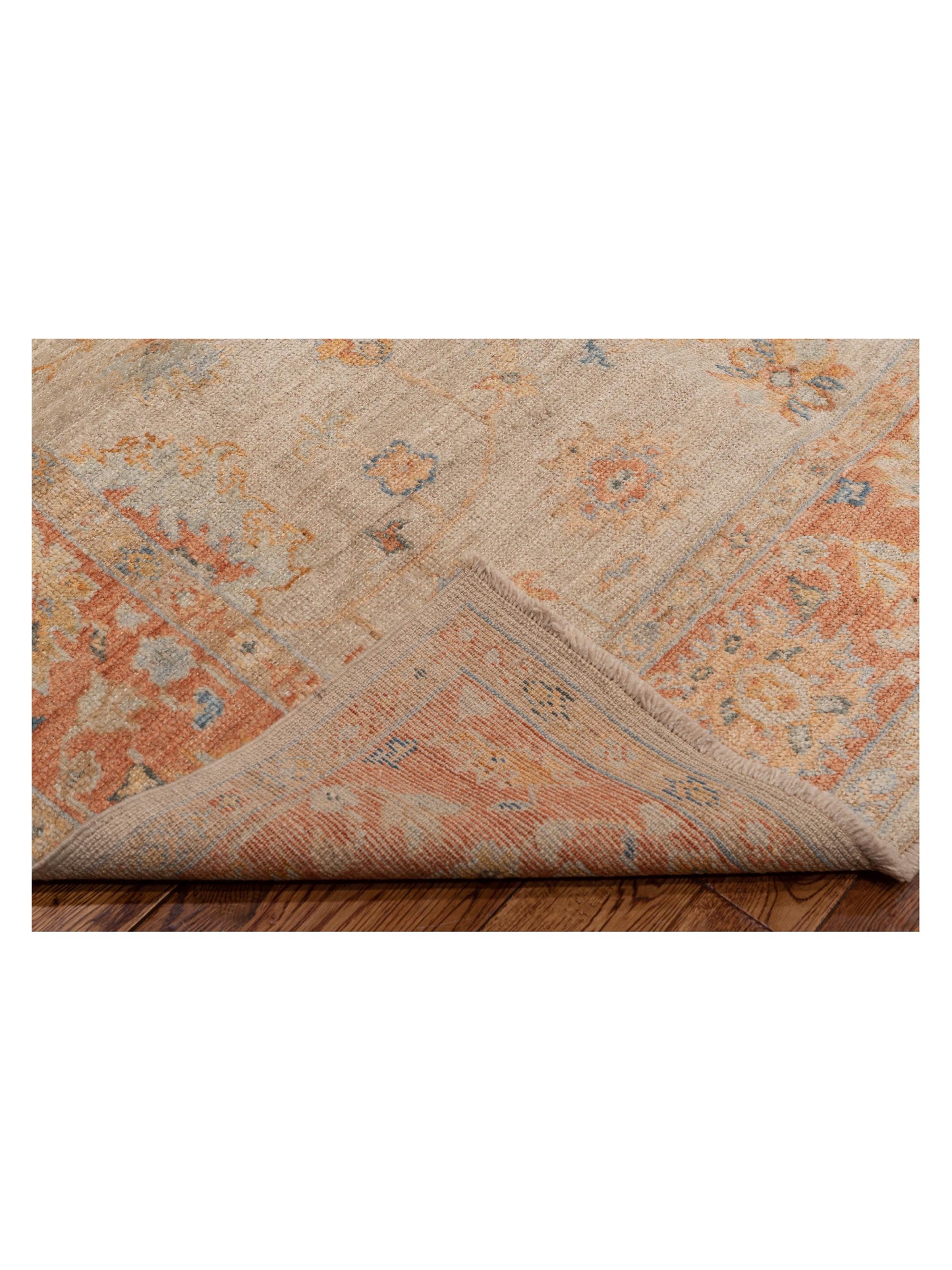 Angora Oushak 149319 Beige Rust 6x8.6 Hand Knotted Rug