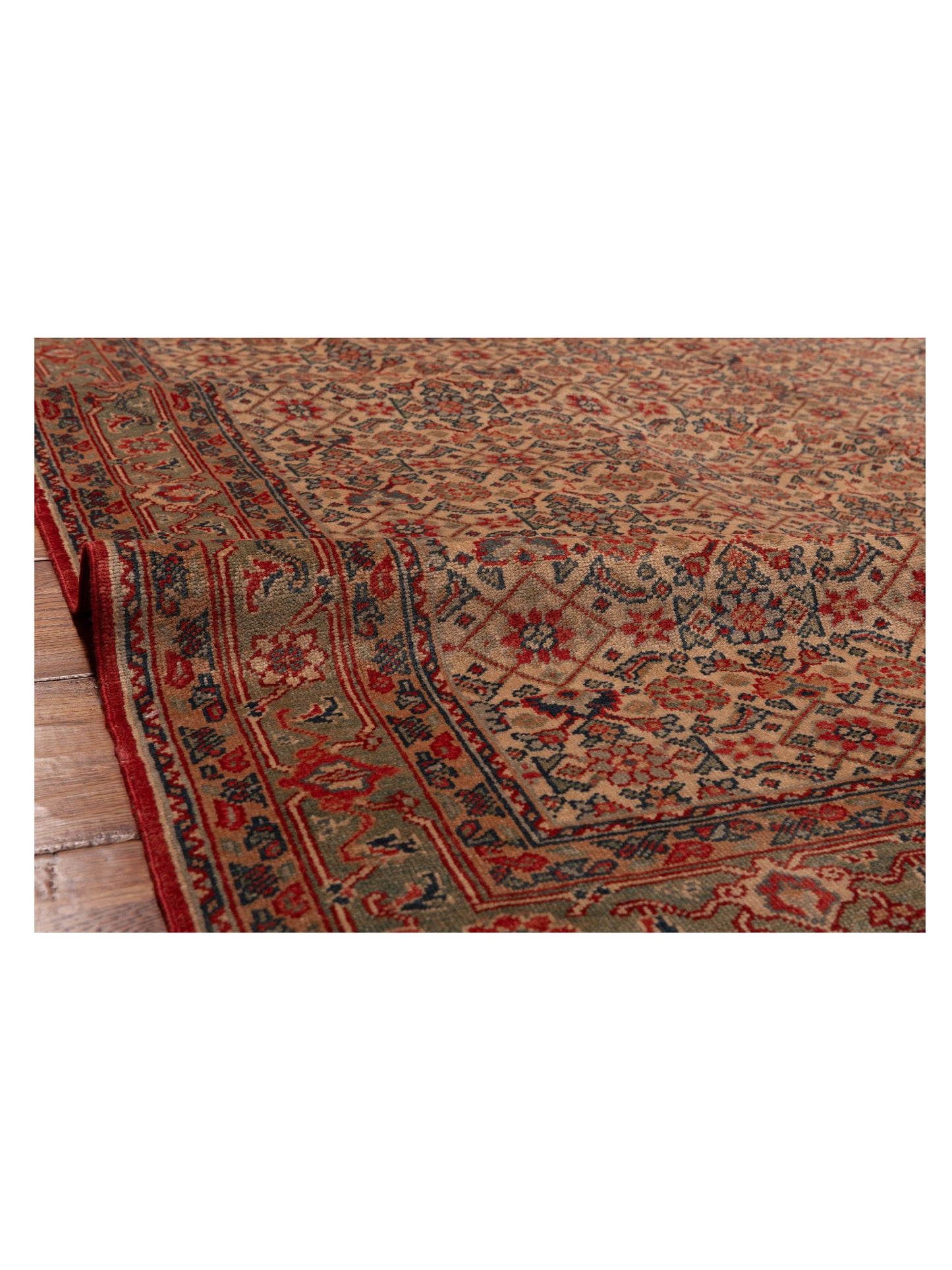 Antique Loom 147389 Ivory Blue 6.10x9.3 Hand Knotted Rug