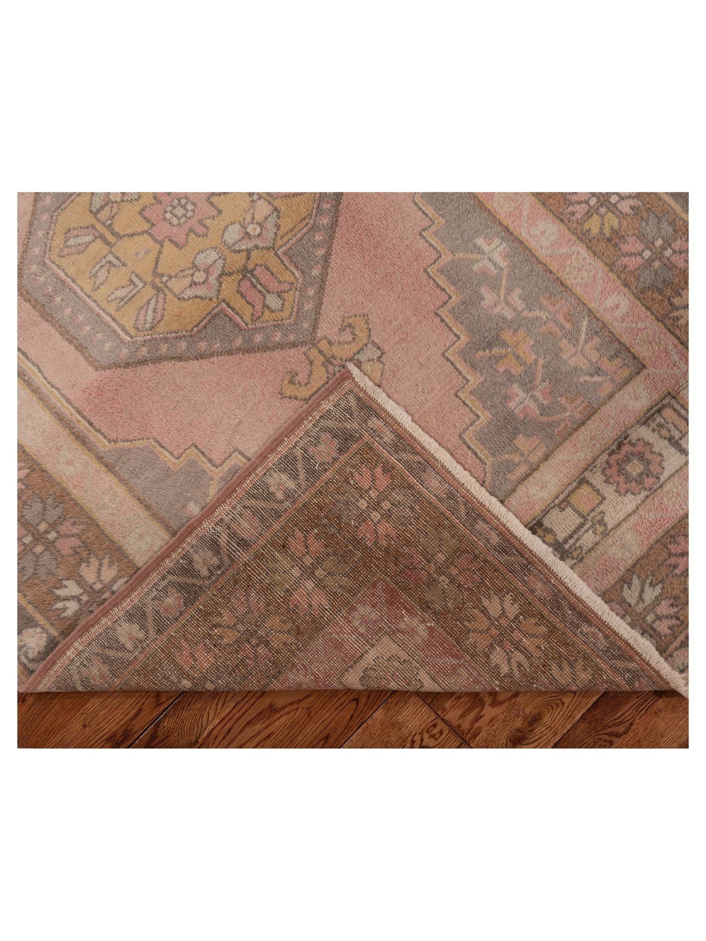 Old Anatolian 142832 Pink Brown 4x8.2 Hand Knotted Rug