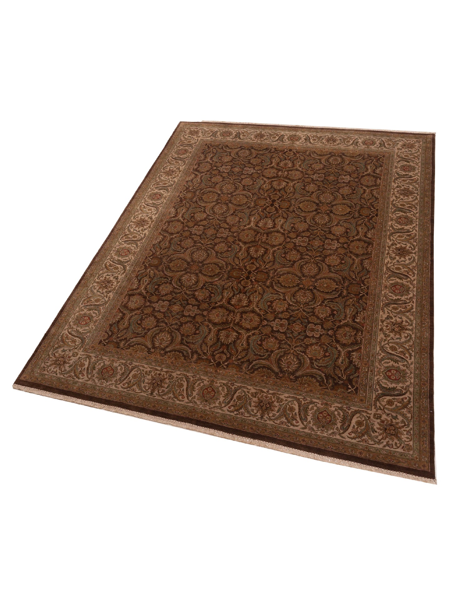 Crown 115714 Brown Ivory 8.9x11.9 Hand Knotted Rug