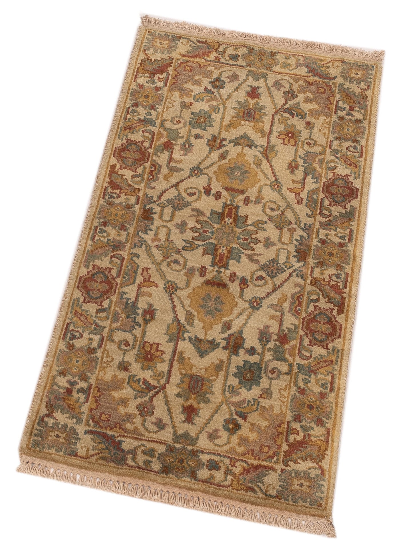 Lilac 103174 Beige Beige 2x4 Hand Knotted Rug
