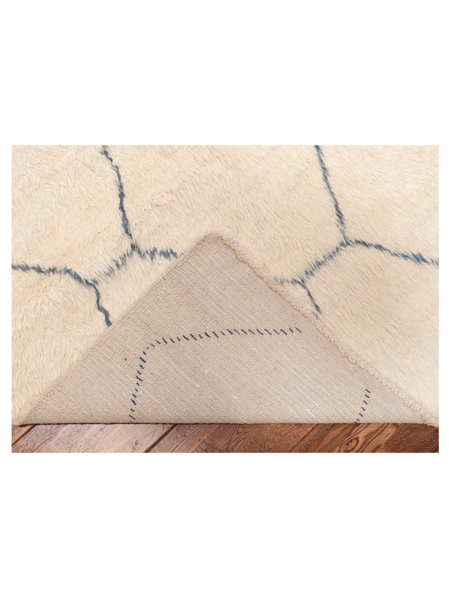 Berber Efes Ivory Blue 9.3x12.1 Hand Knotted Rug