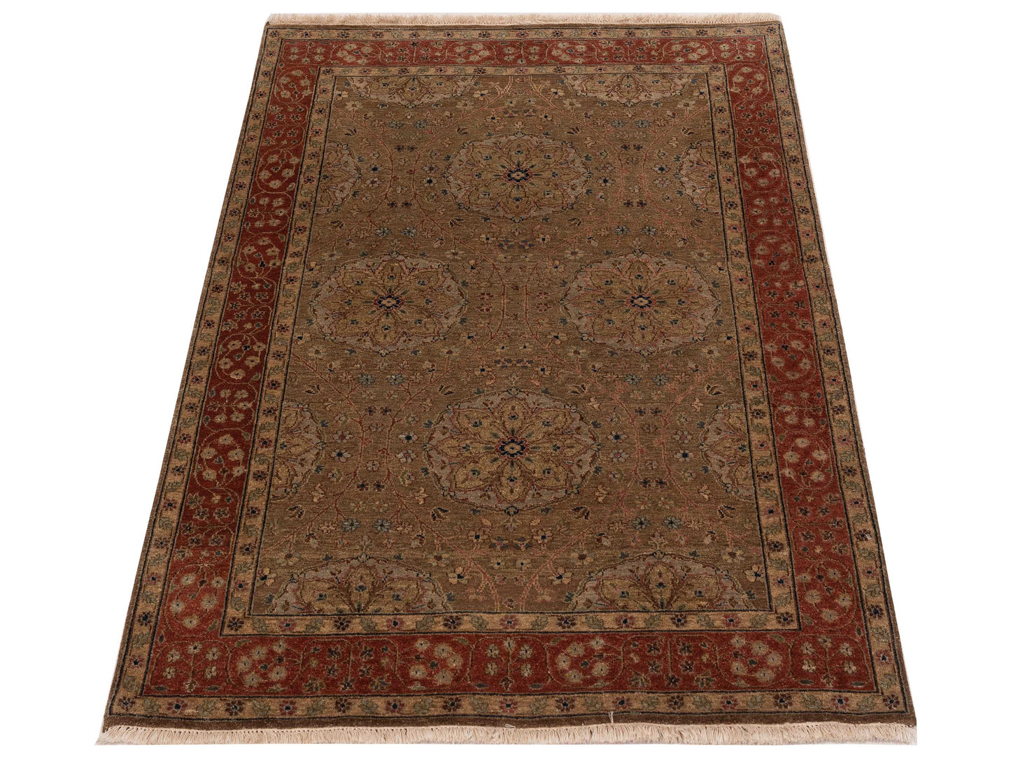 Platinum 115911 Green Rust 4.1x5.11 Hand Knotted Rug
