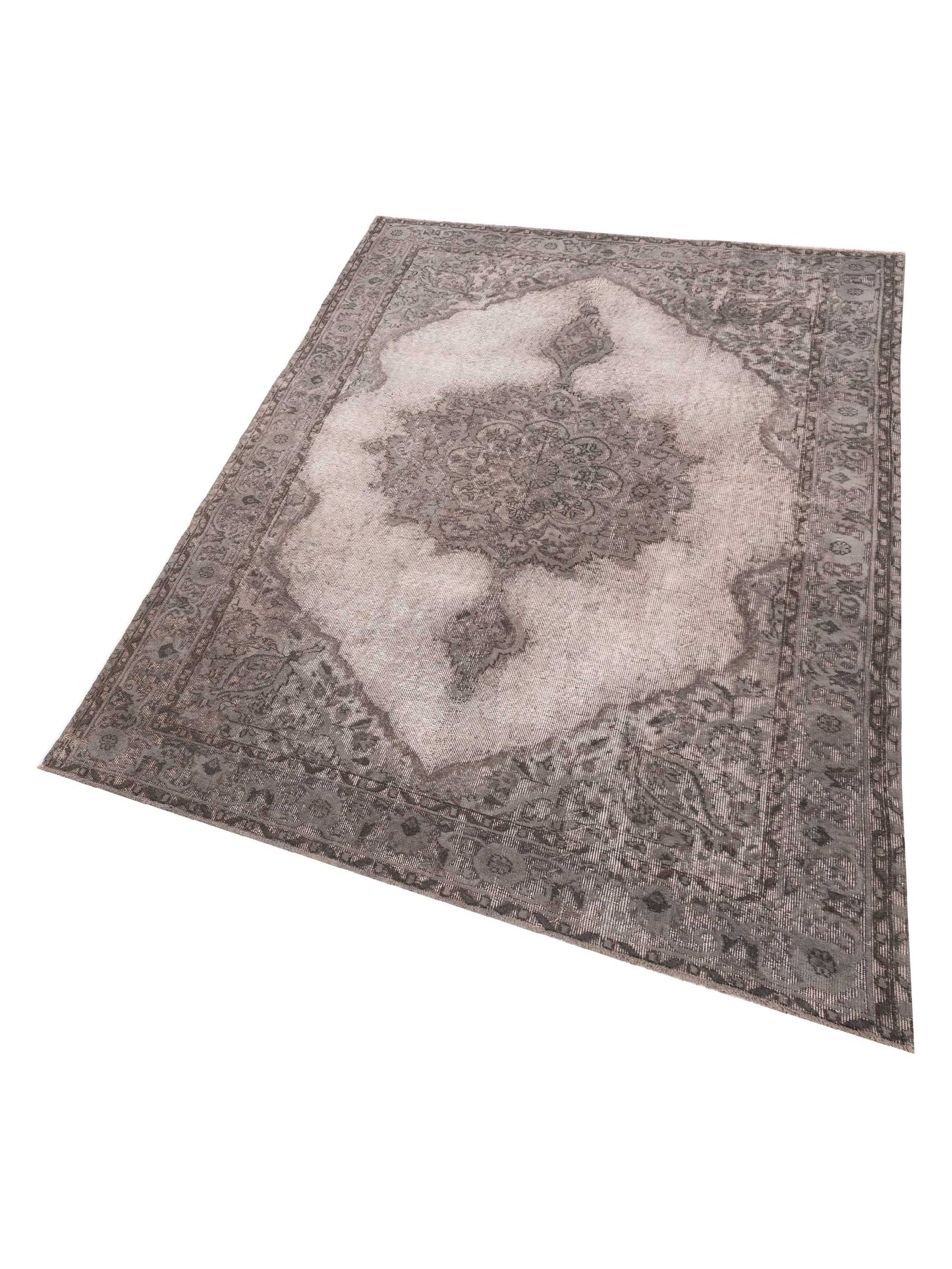 Vintage 121970 Gray 6.6x9.3 Hand Knotted Rug