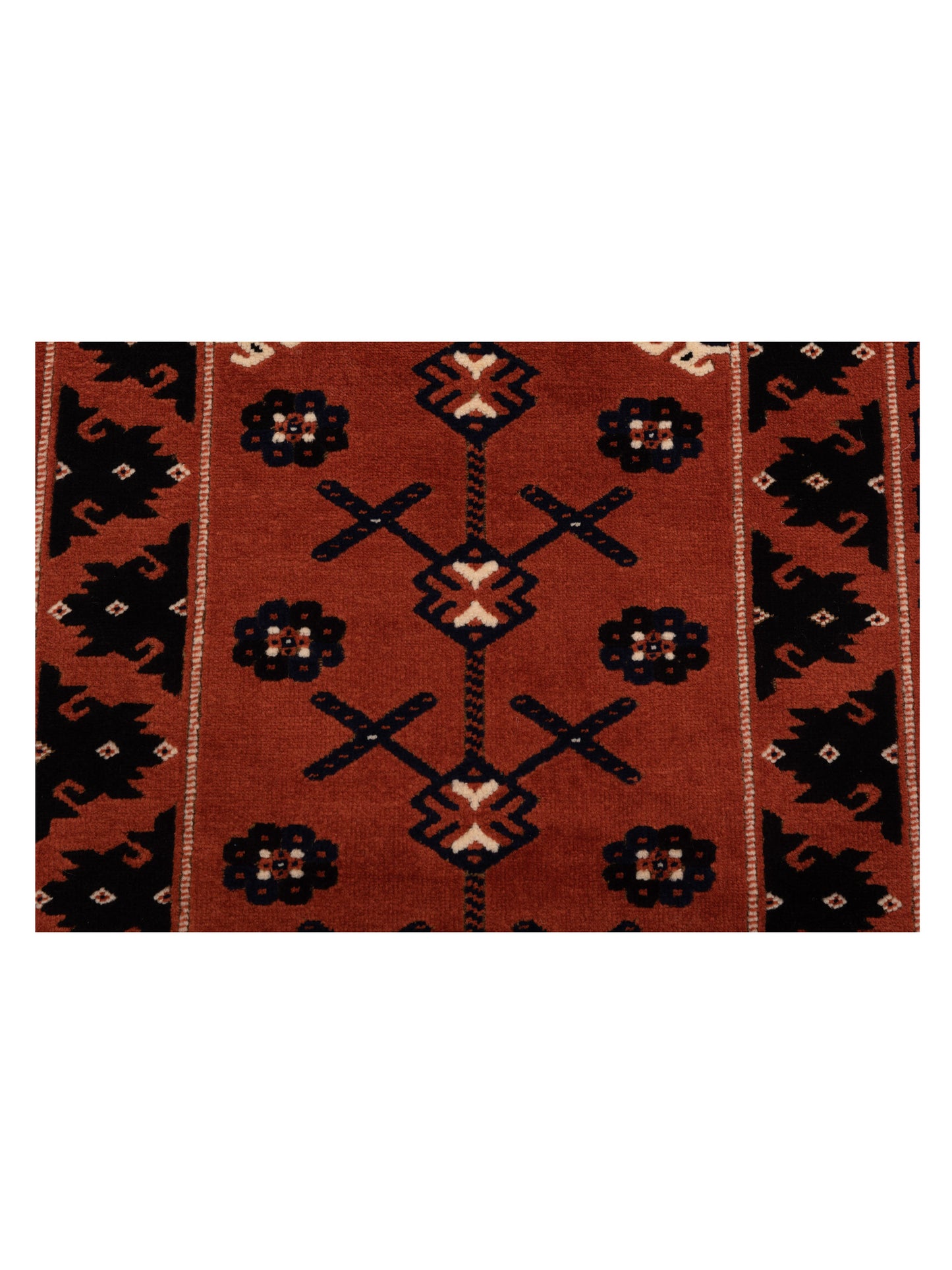 Turkish Shirwan 148379 Brick Black 3.4x4.9 Hand Knotted Rug