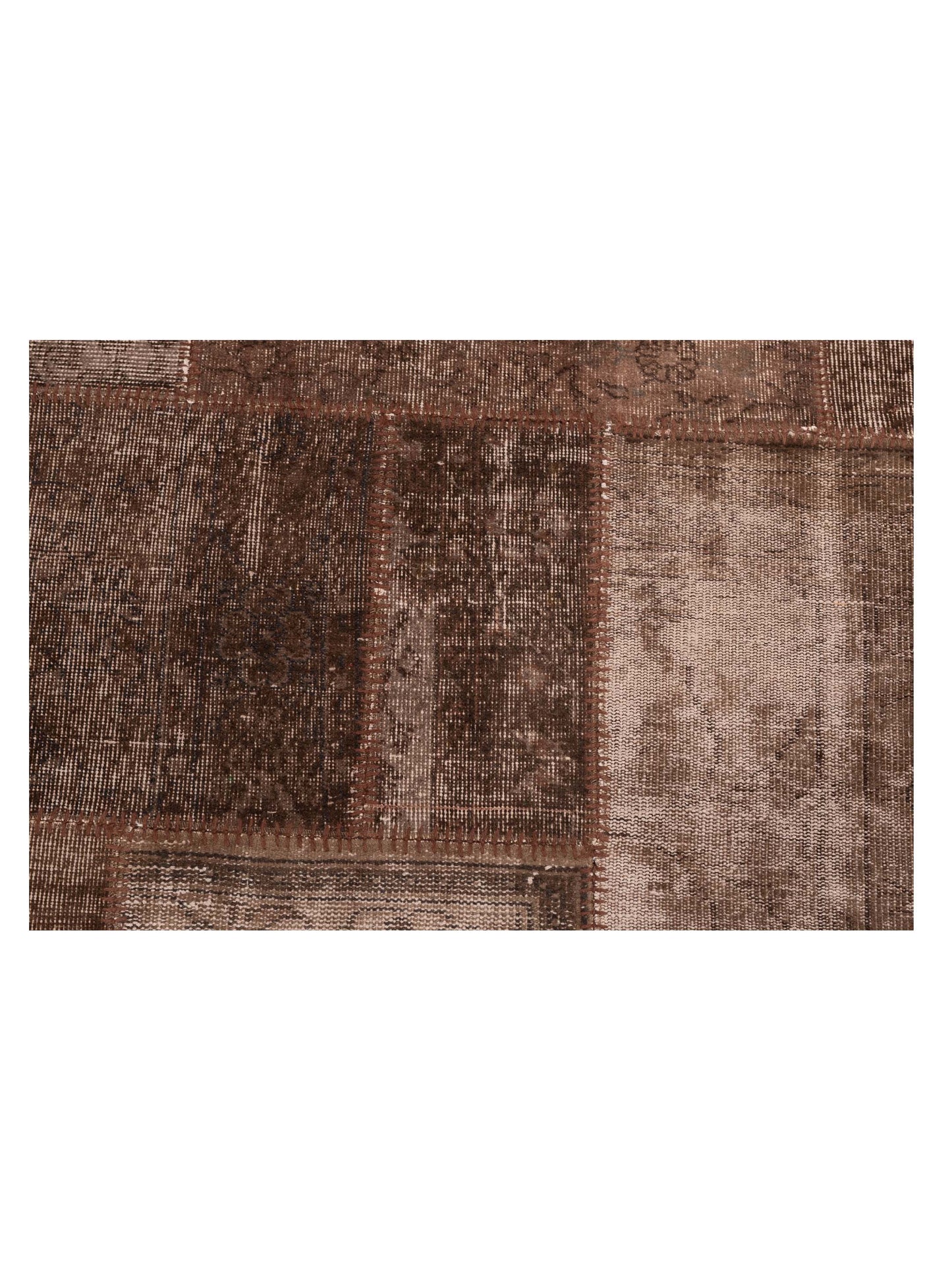 Turkish Vestige Patchwork 109920 Brown Brown 6x9 Hand Knotted Rug