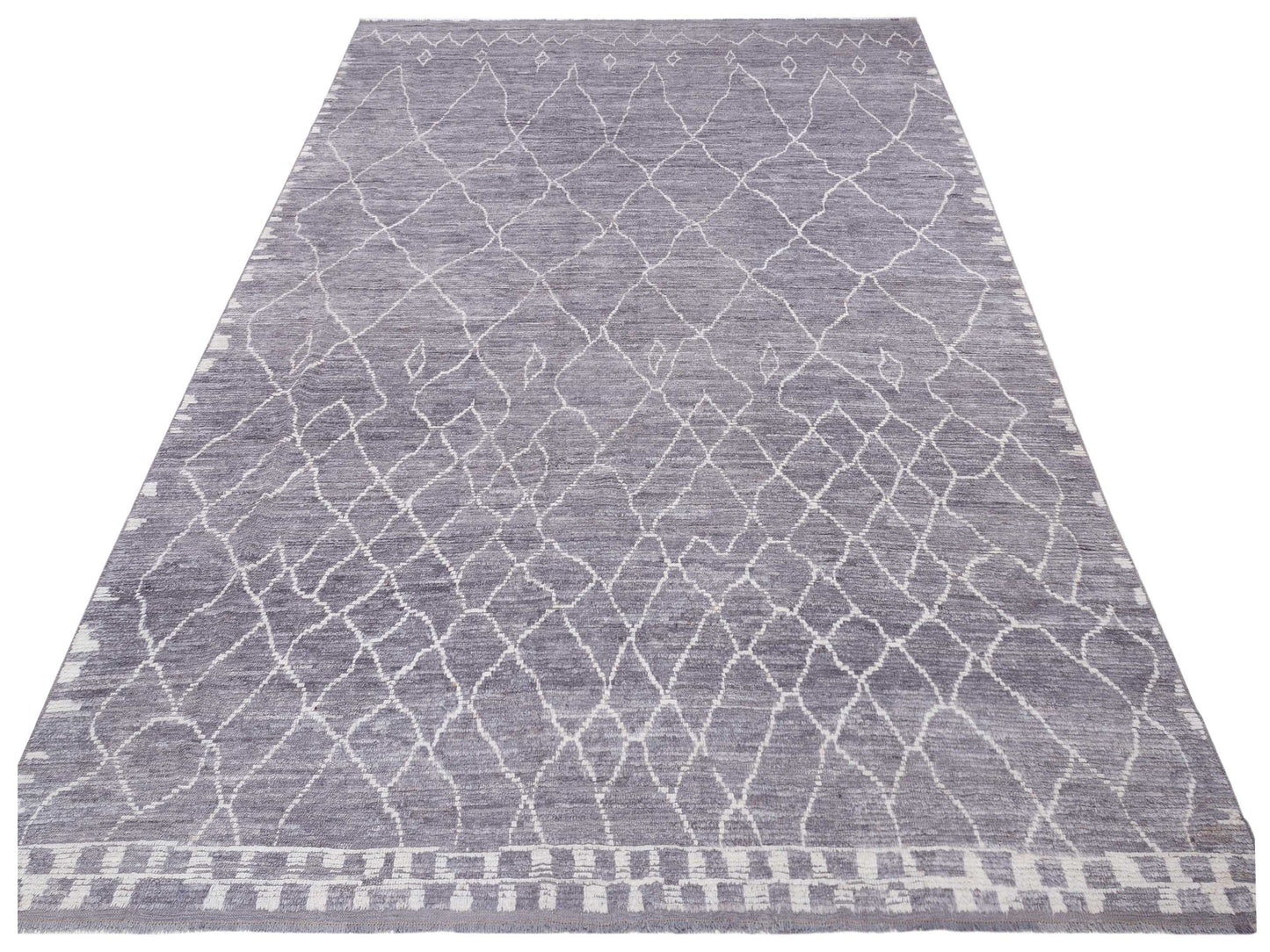 Berber Aspendos Dark Gray Ivory 10.3x14 Hand Knotted Rug