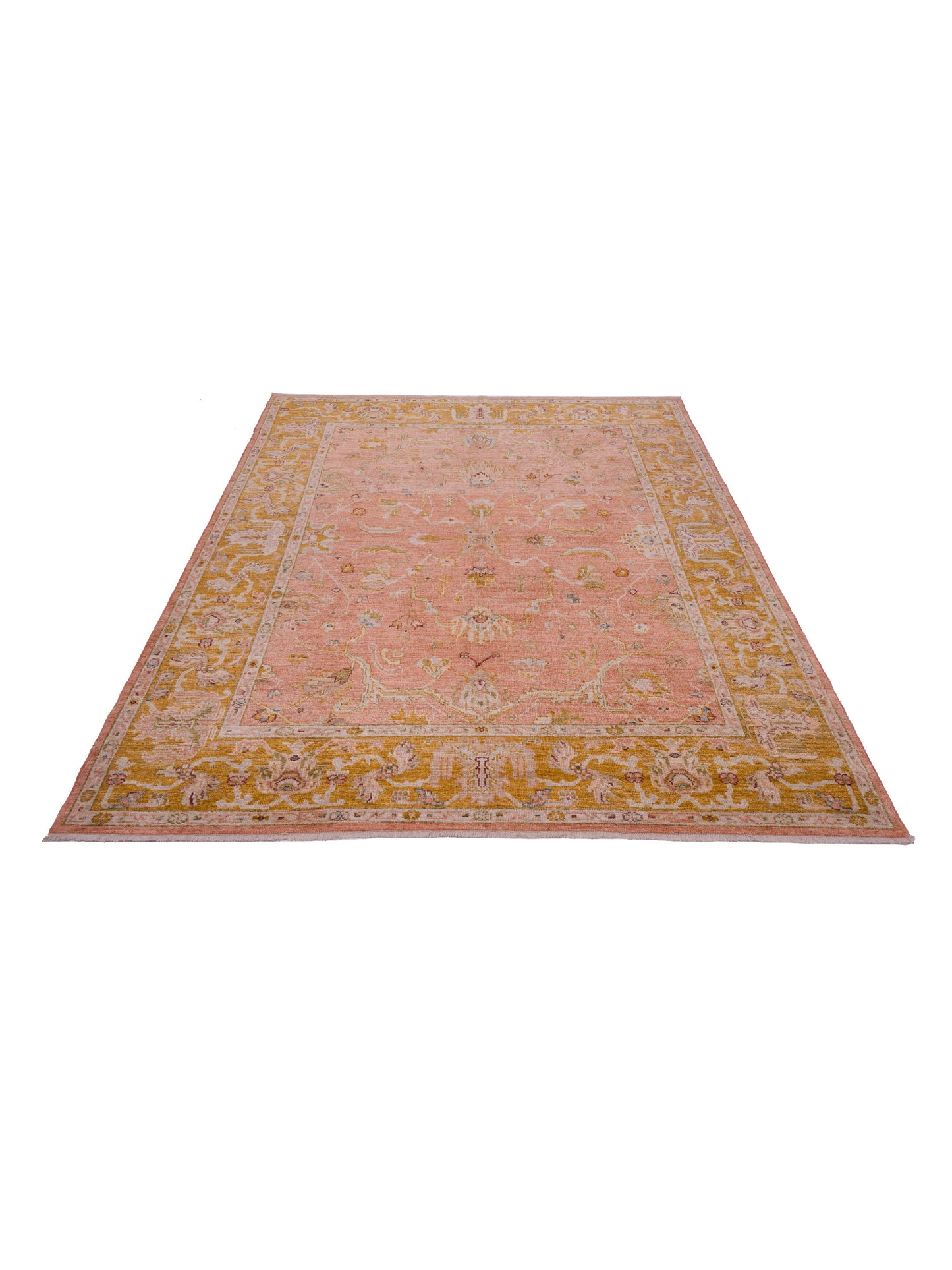Angora Oushak 144513 Pink Mustard 8.4x10.8 Hand Knotted Rug