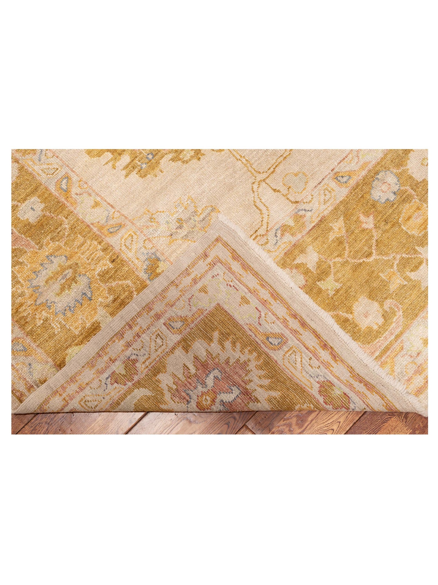 Angora Oushak 144633 Silver Mustard 10.4x13.10 Hand Knotted Rug