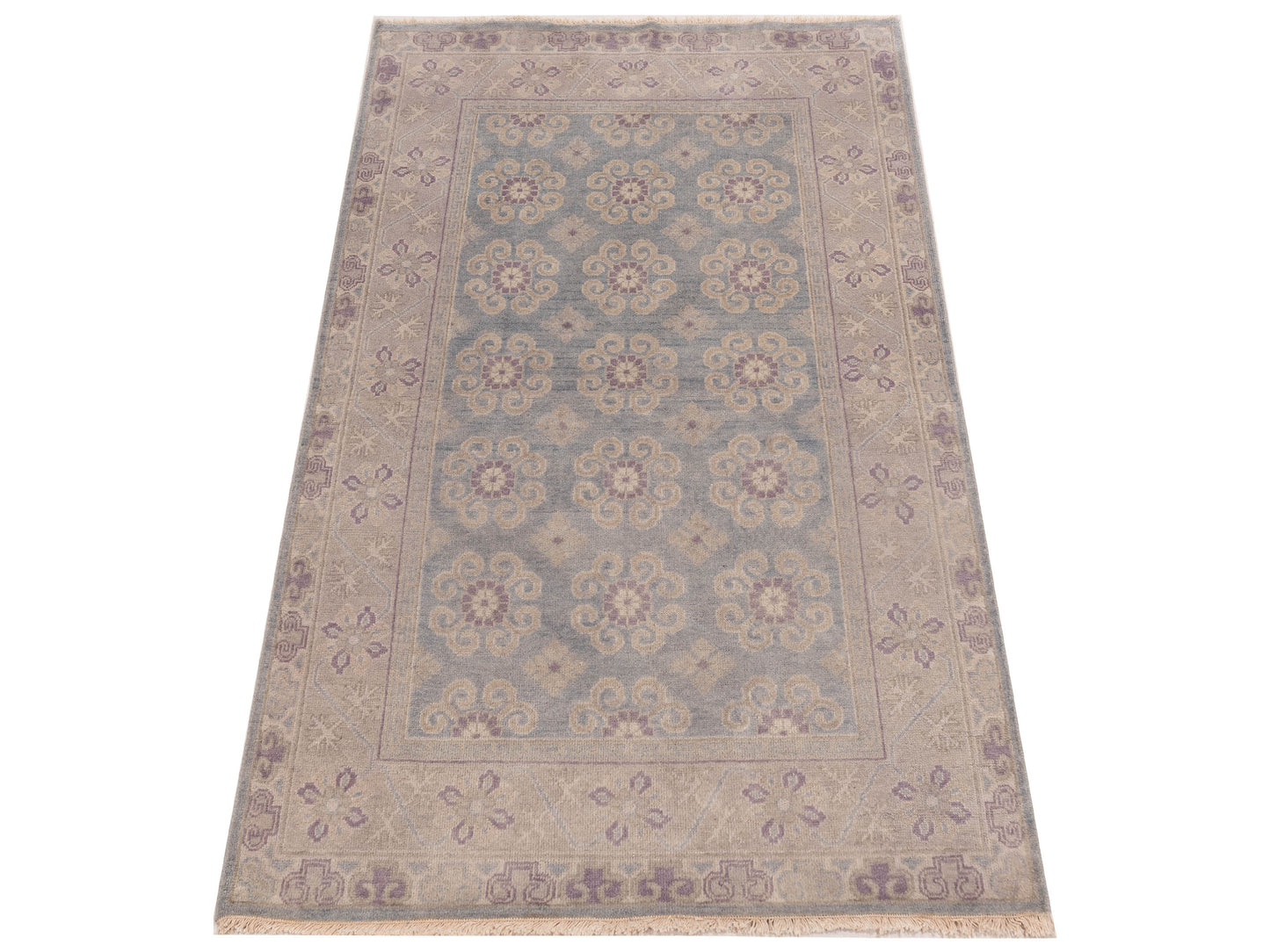 Evren 123503 Blue Silver 4x6 Hand Knotted Rug