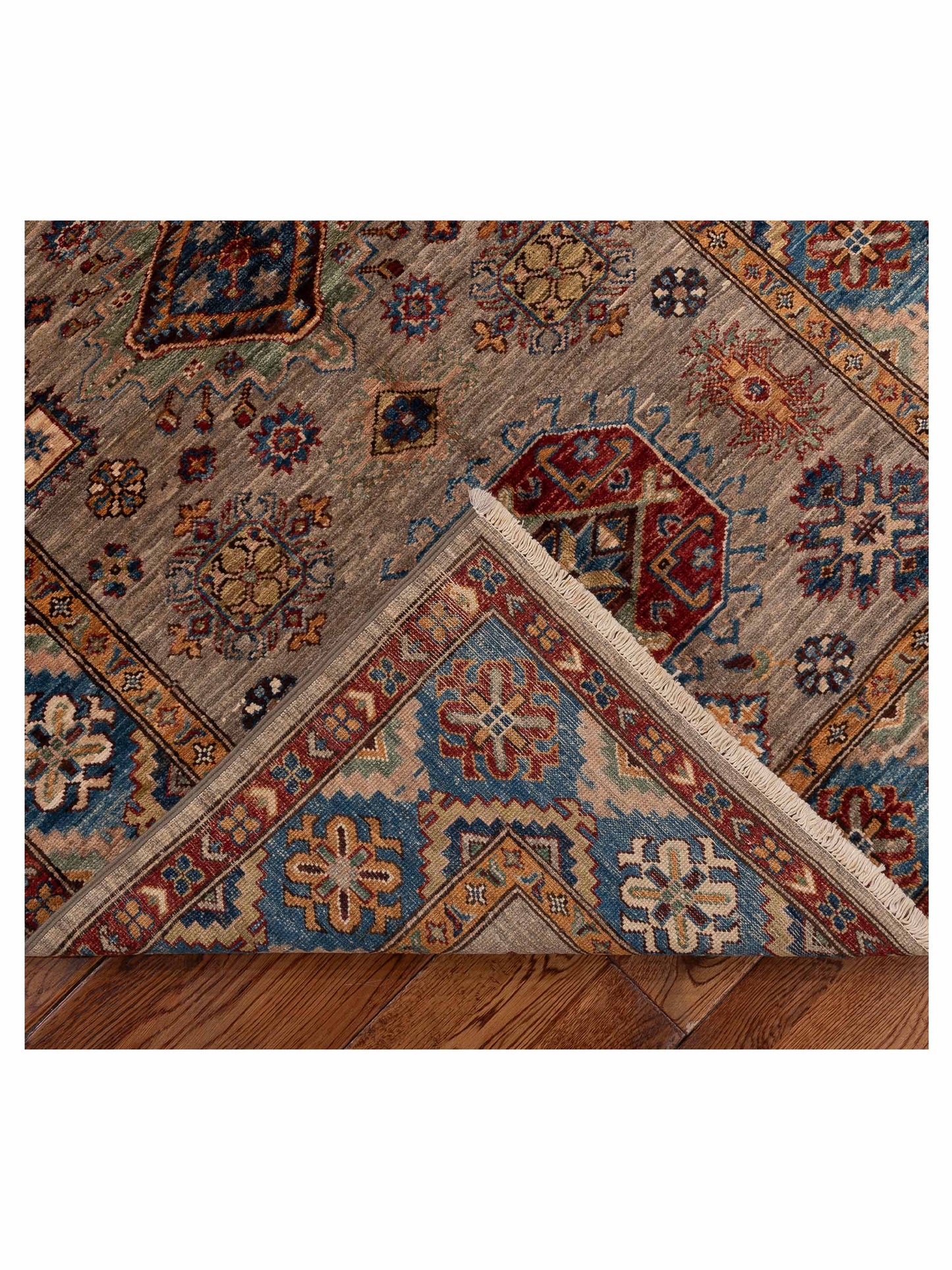Artisan Kazak 151901 Gray Blue 3.10x5.8 Hand Knotted Rug