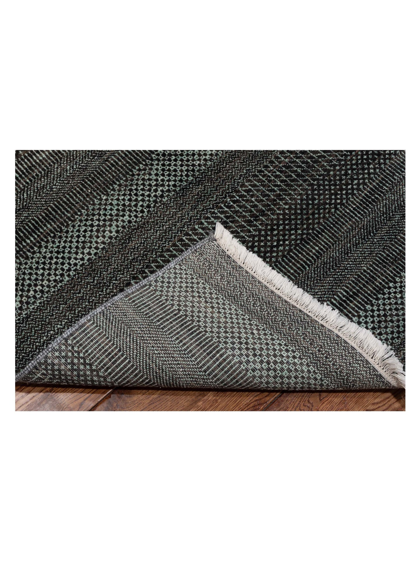 Aurore 120457 Charcoal Gray 8.1x10.3 Hand Knotted Rug