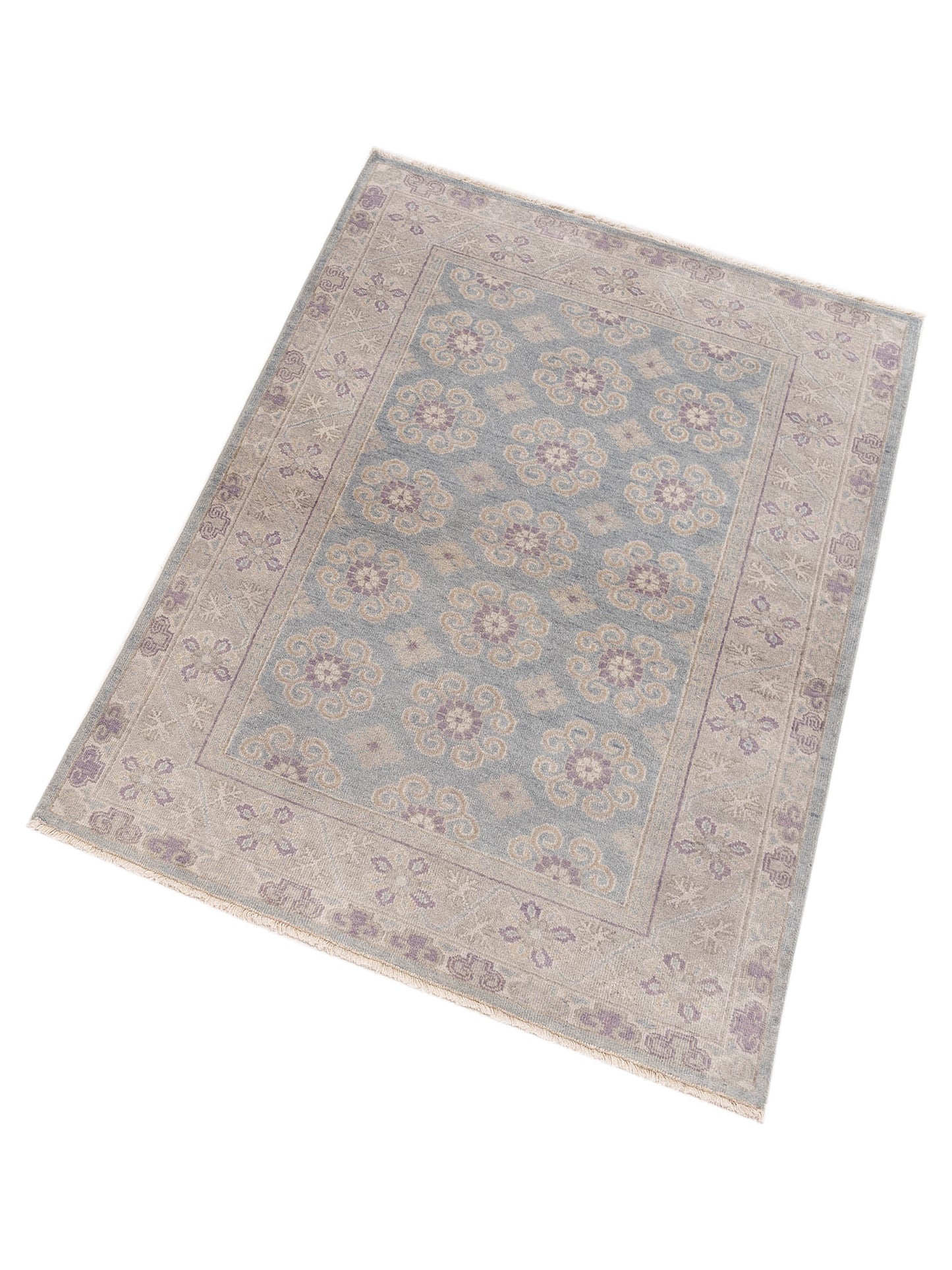 Evren 123502 Blue Silver 4x6 Hand Knotted Rug