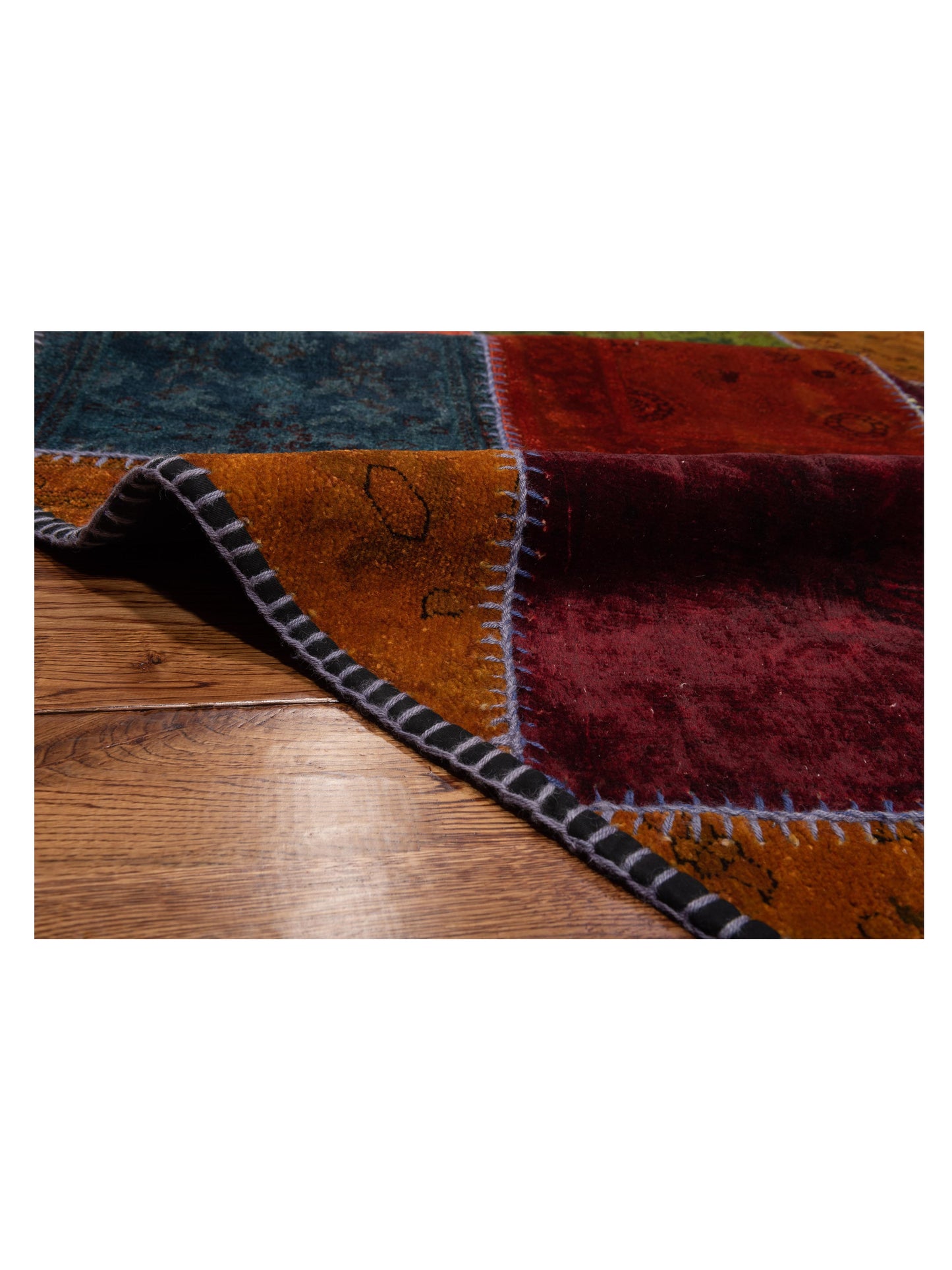 Turkish Vestige Patchwork 114226 Multi 10.6x10.6 Hand Knotted Rug