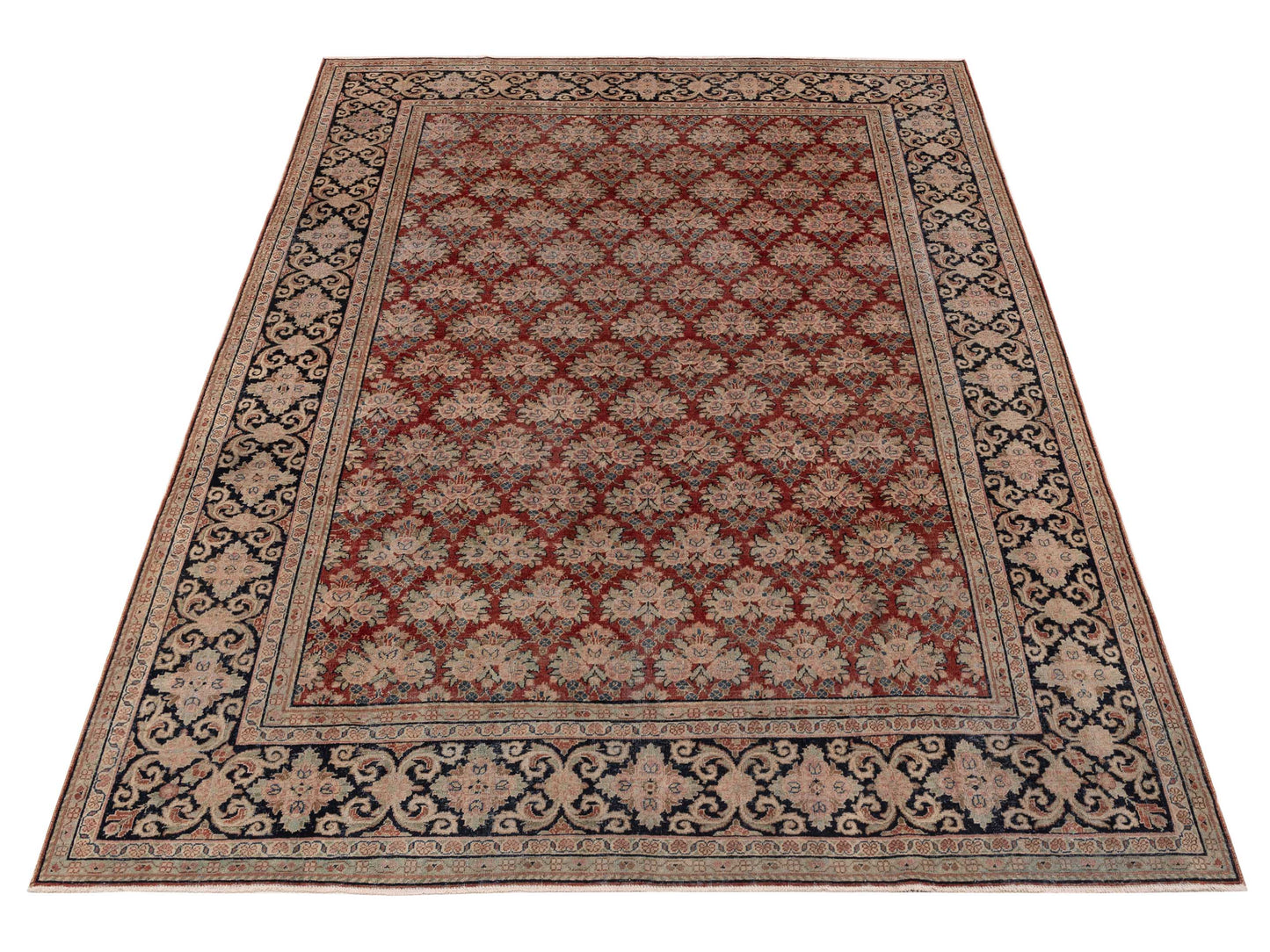 Persian 153627 Red Black 10.1x13.4 Hand Knotted Rug