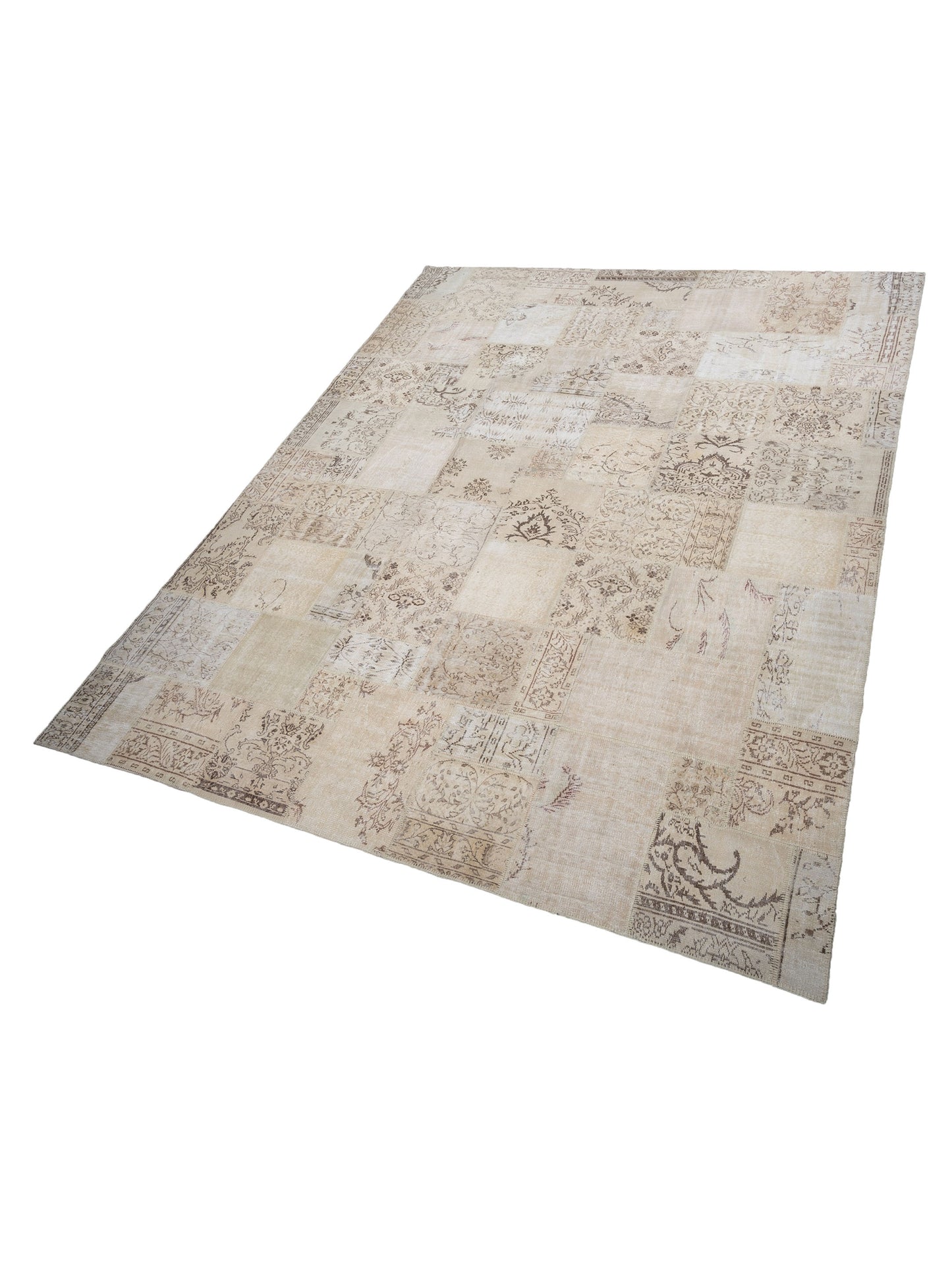 Turkish Vestige Patchwork 123800 Beige 12x15 Hand Knotted Rug