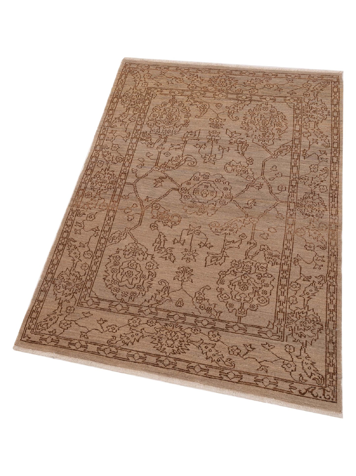 Defne Ruby Silver Dark Brown 4x6 Hand Knotted Rug