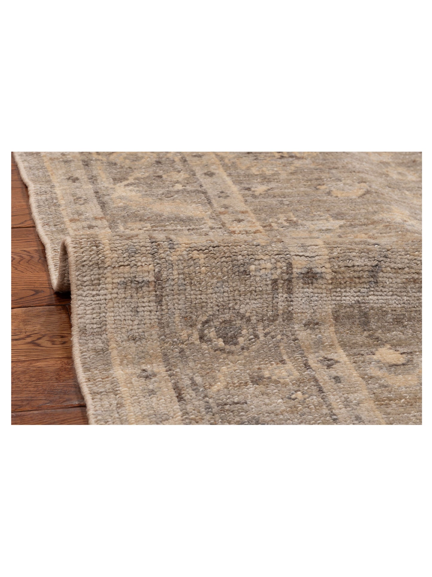 Angora Oushak 154054 Gray Gray 4.5x11.9 Hand Knotted Rug