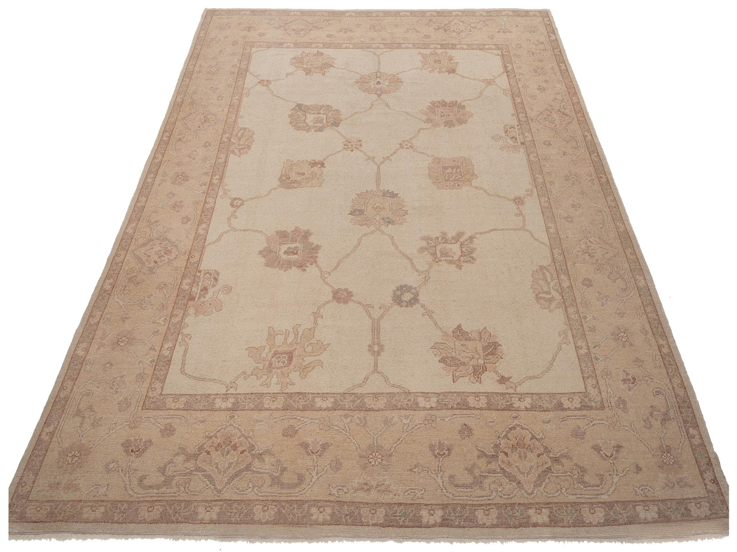 Anadol Oushak 80447 Cream Camel 9.2x11.6 Hand Knotted Rug