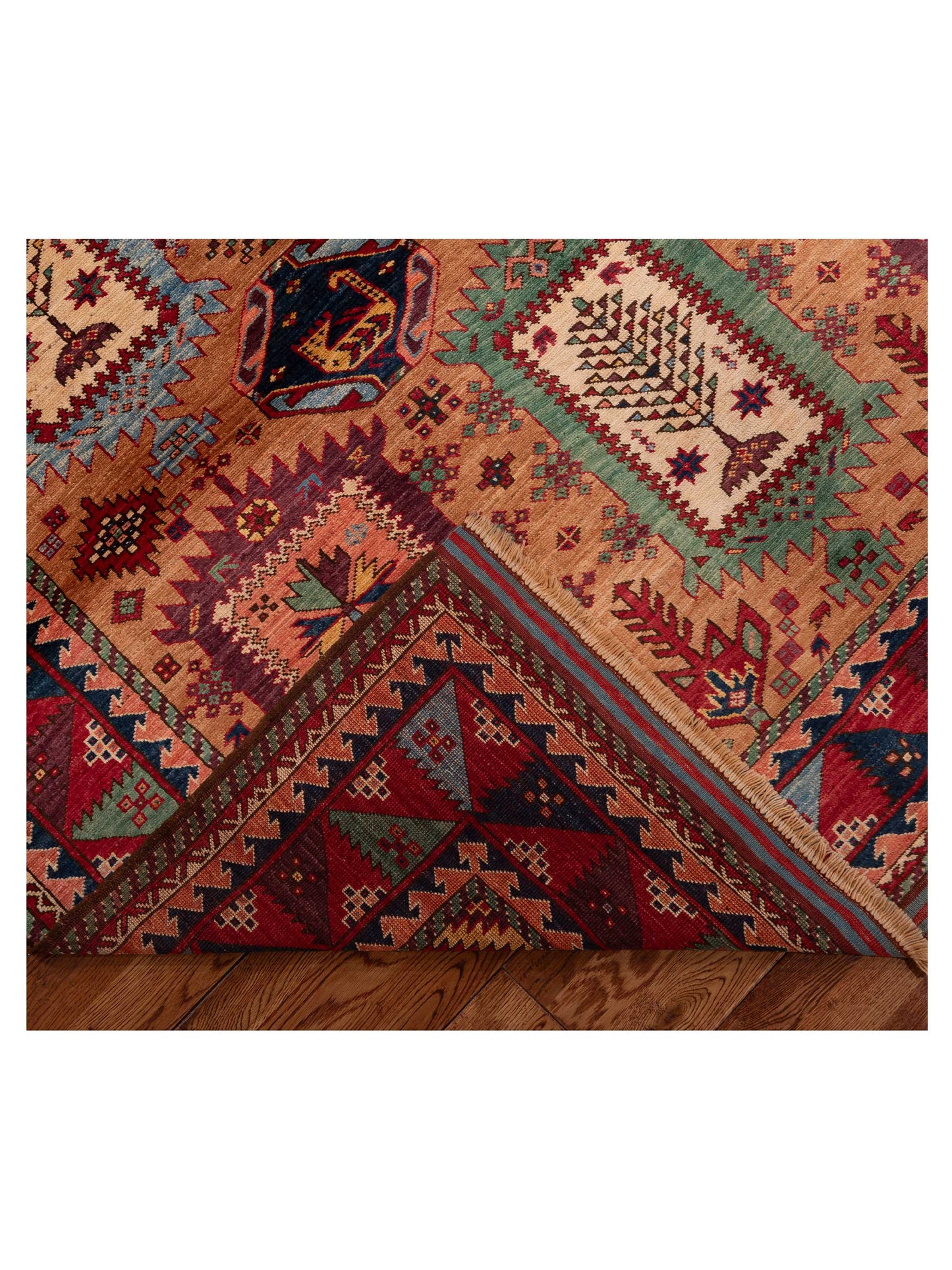Sultan 152381 Orange Multi 6.1x8.1 Hand Knotted Rug