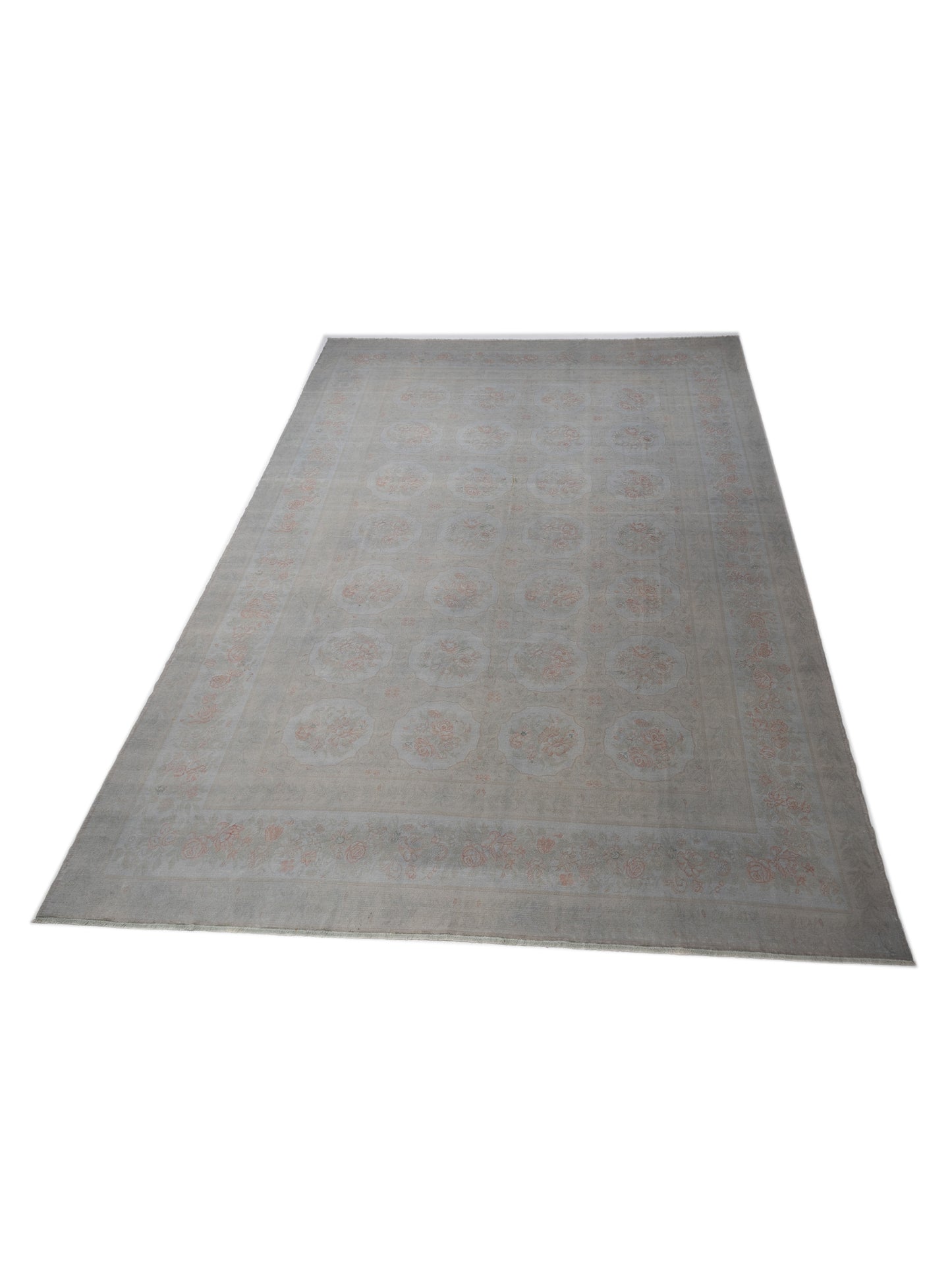 Vintage 107498 Silver 12x16.7 Hand Knotted Rug