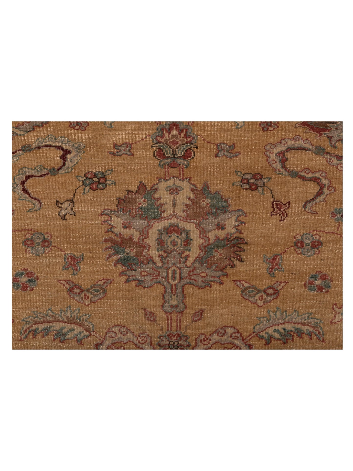 Antique Loom 108177 Gold Beige 14.2x17 Hand Knotted Rug