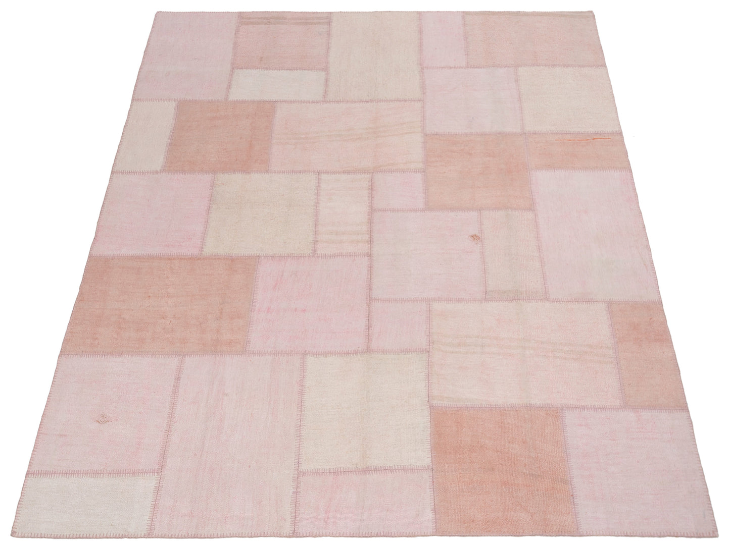 Turkish Vestige Patchwork 147802 Pink Pink 8.3x9.11 Hand Knotted Rug