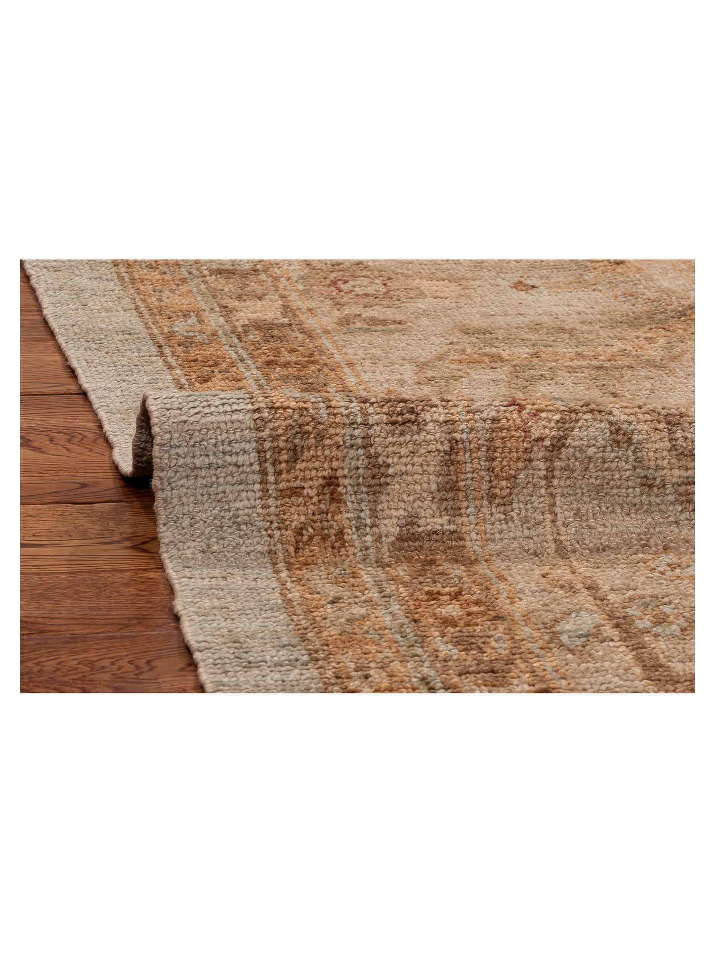 Angora Oushak 113991 Ice Blue Silver 14.5x18 Hand Knotted Rug